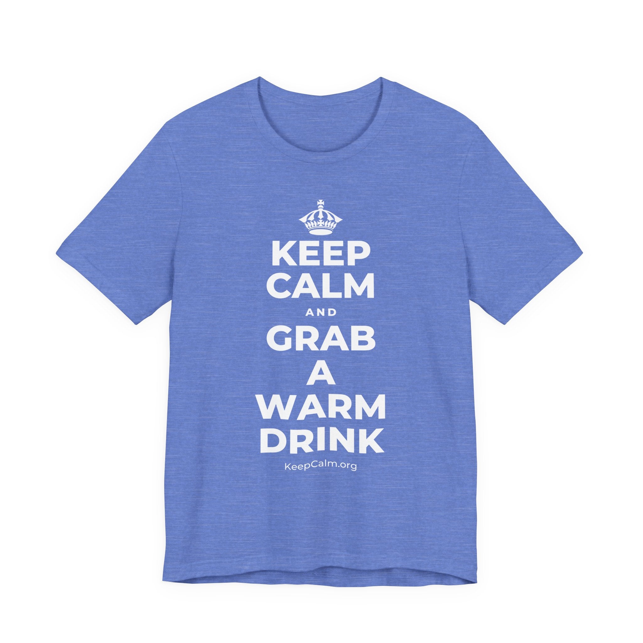 KEEP CALM AND GRAB A WARM DRINK T-Shirt (Soft Cream–Heather Mauve)