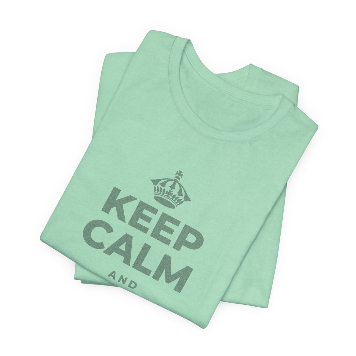 KEEP CALM AND RIDE THE WAVE T-Shirt (Baby Blue–Silver)