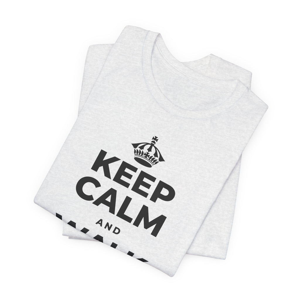 KEEP CALM AND WALK IT OFF T-Shirt (Soft Cream–Heather Mauve)