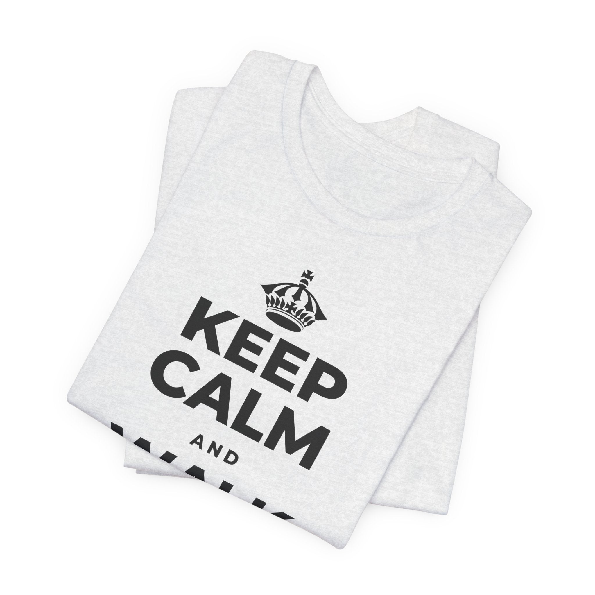 KEEP CALM AND WALK IT OFF T-Shirt (Soft Cream–Heather Mauve)