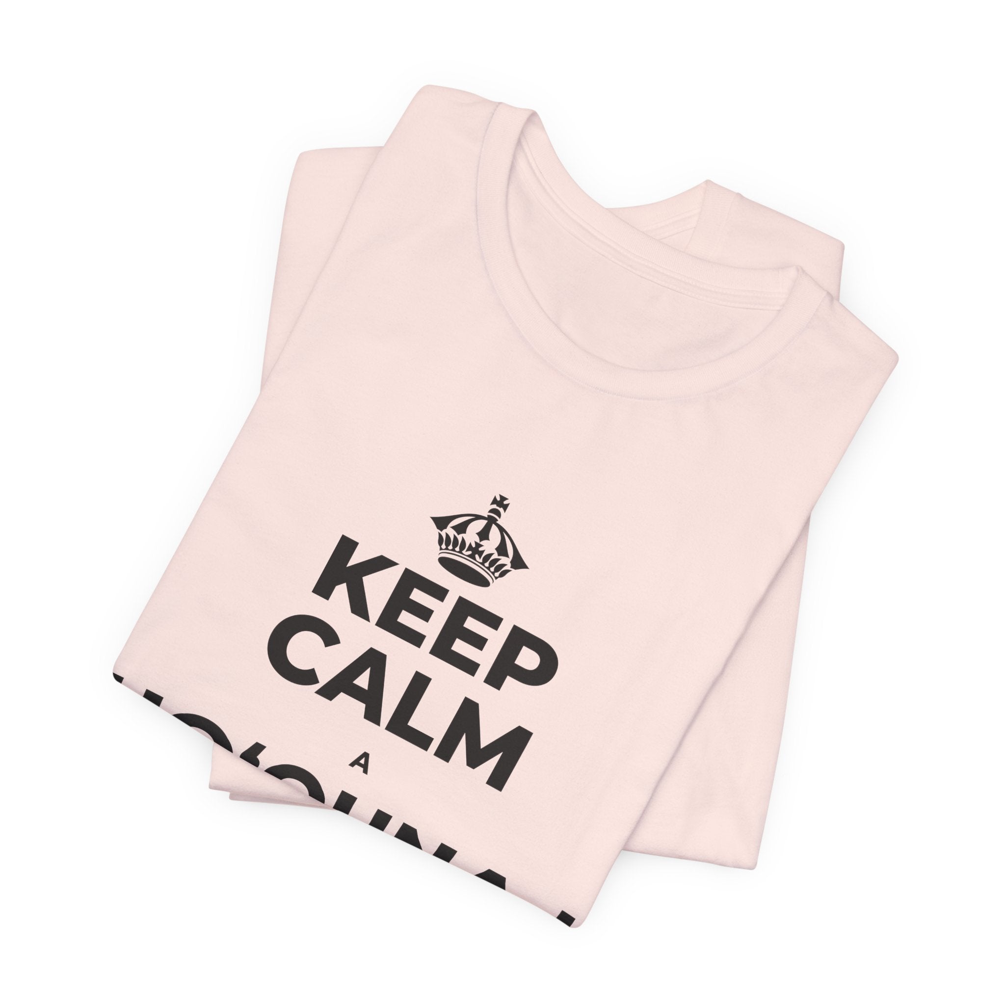 KEEP CALM A HOʻOUNA I KE ALOHA I WAHO T-Shirt (Soft Cream–Heather Mauve)