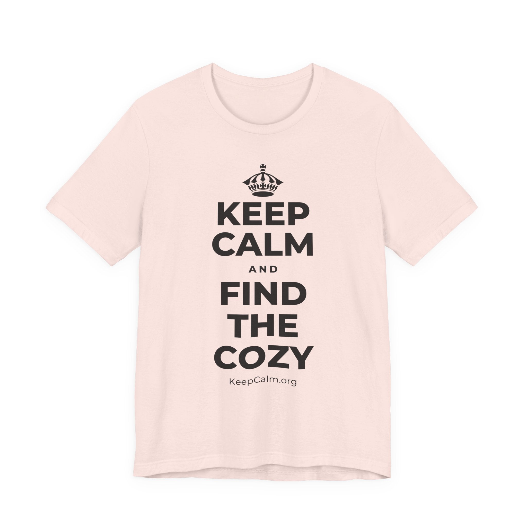 KEEP CALM AND FIND THE COZY T-Shirt (Soft Cream–Heather Mauve)