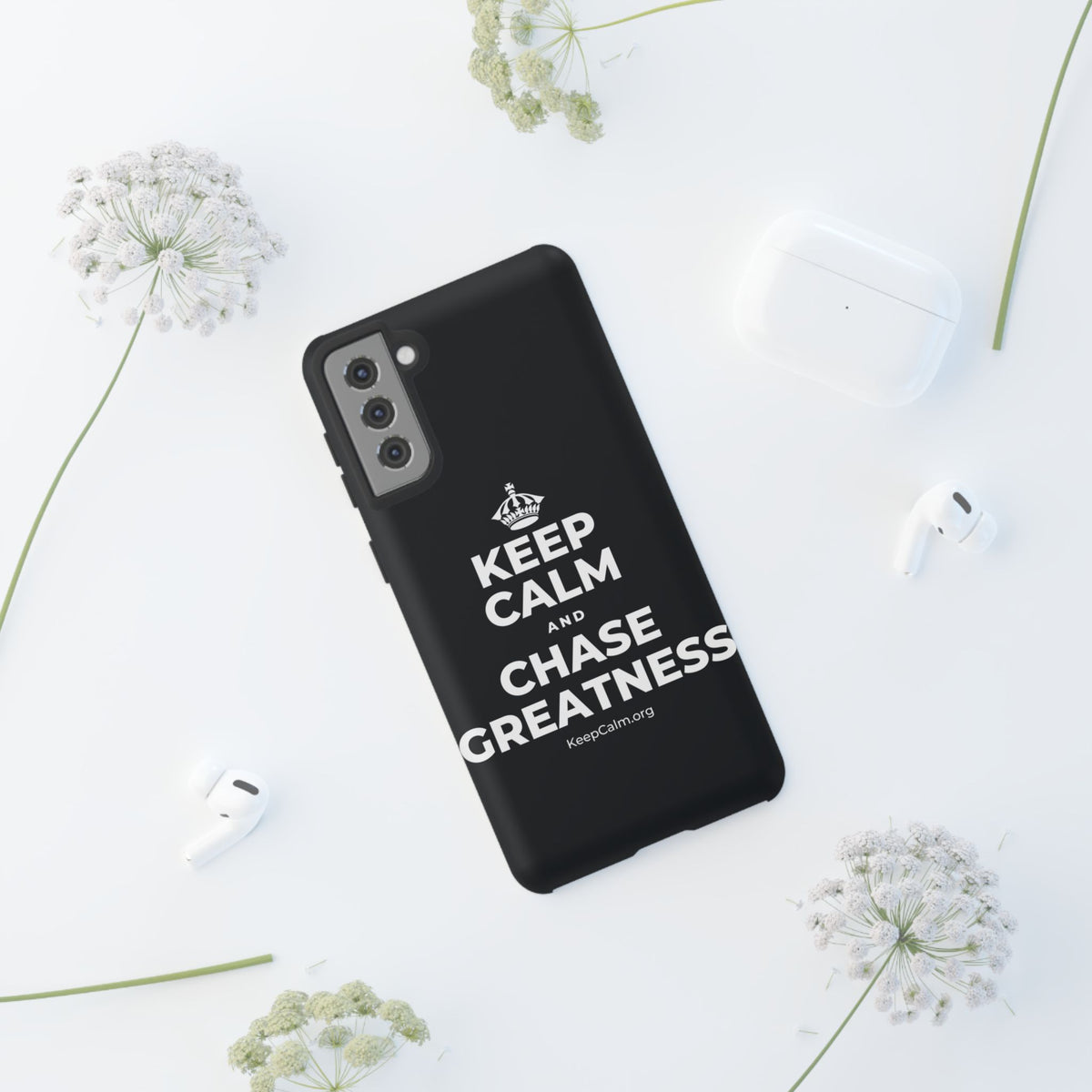 KEEP CALM AND CHASE GREATNESS Phone Case (Dark)