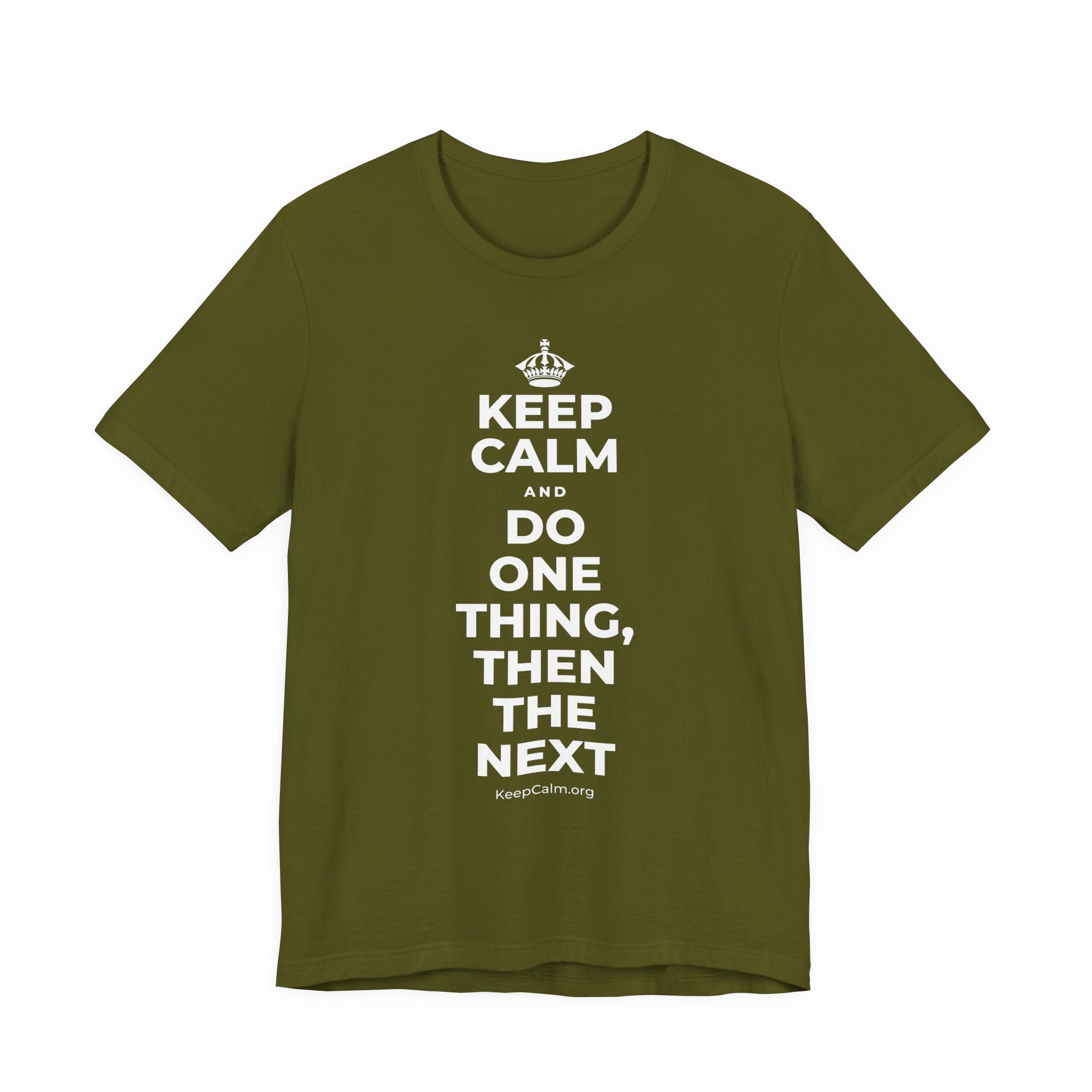 KEEP CALM AND DO ONE THING, THEN THE NEXT T-Shirt (Baby Blue–Silver)
