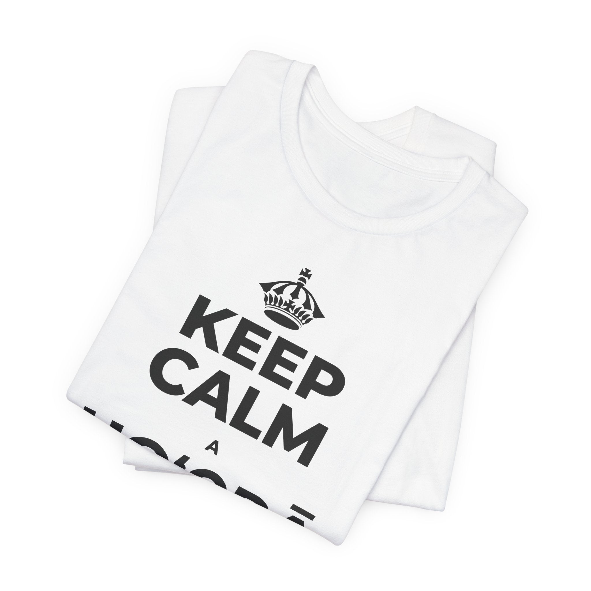 KEEP CALM A HOʻOPĀ I KA LANI T-Shirt (White–Asphalt)