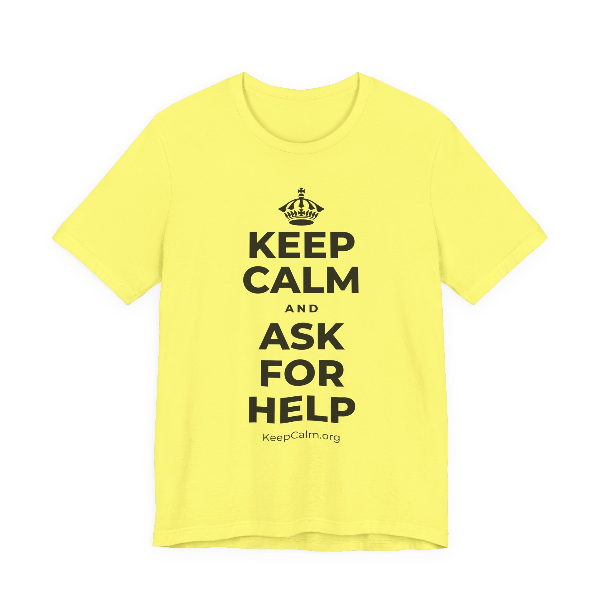 KEEP CALM AND ASK FOR HELP T-Shirt (Soft Cream–Heather Mauve)