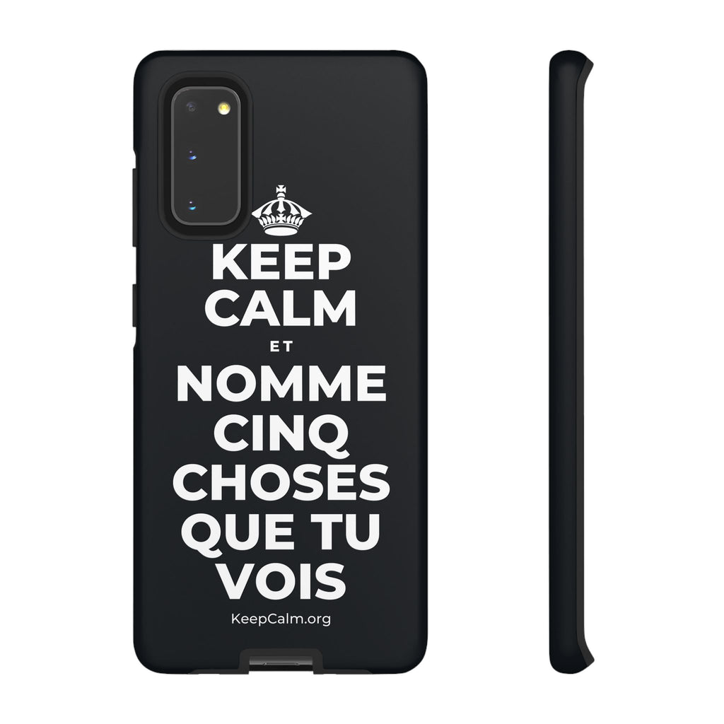 KEEP CALM ET NOMME CINQ CHOSES QUE TU VOIS Phone Case (Dark)