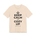 KEEP CALM AND COZY UP T-Shirt (Soft Cream–Heather Mauve)