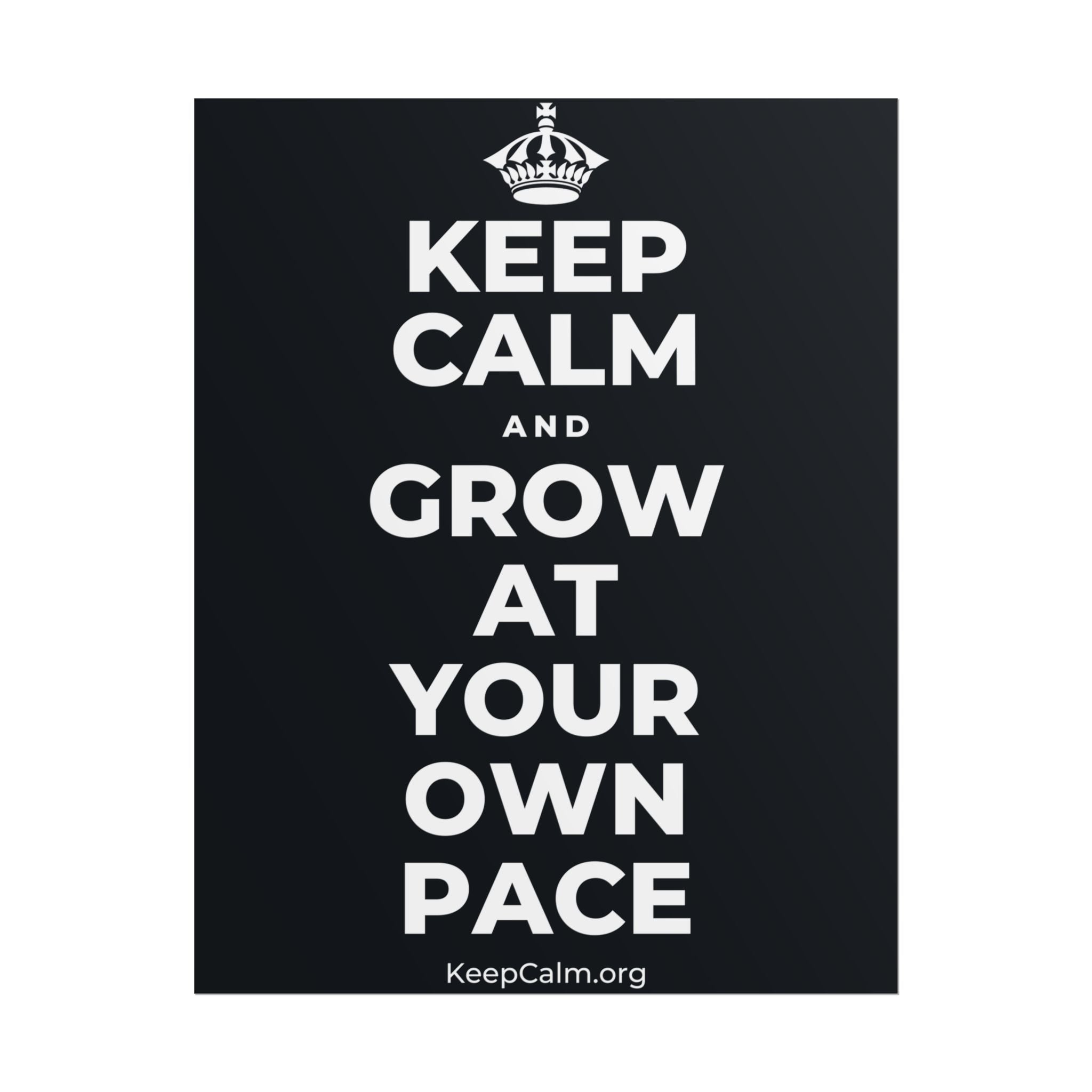 KEEP CALM AND GROW AT YOUR OWN PACE Poster (Dark)