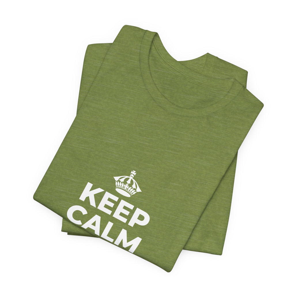 KEEP CALM AND UNCLENCH T-Shirt (Baby Blue–Silver)