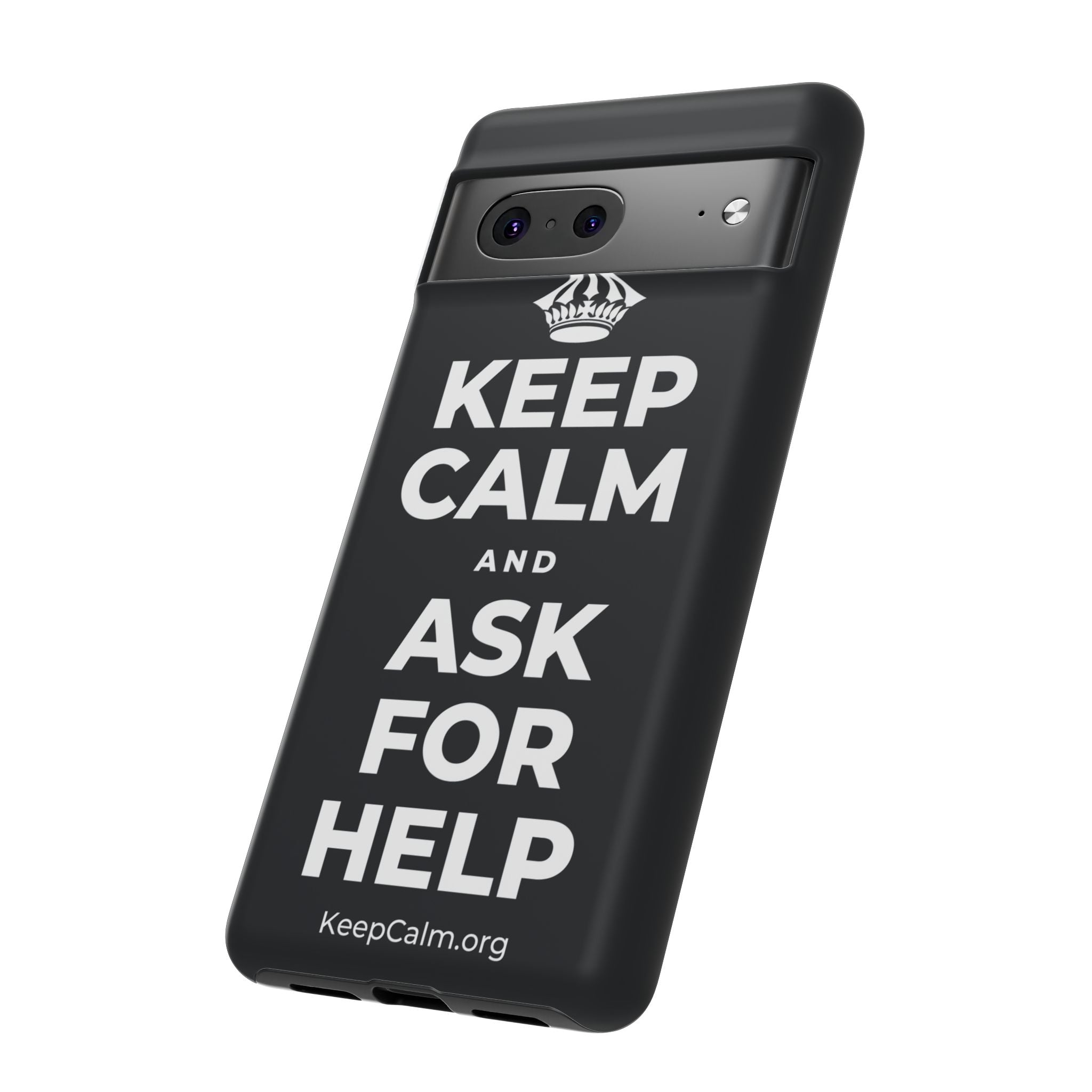 KEEP CALM AND ASK FOR HELP Phone Case (Dark)