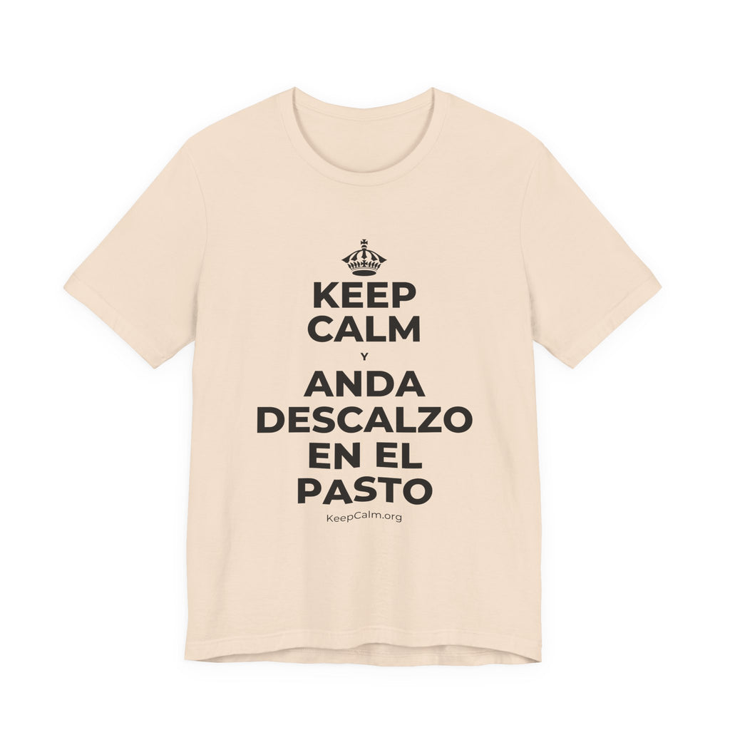 KEEP CALM Y ANDA DESCALZO EN EL PASTO T-Shirt (Soft Cream–Heather Mauve)