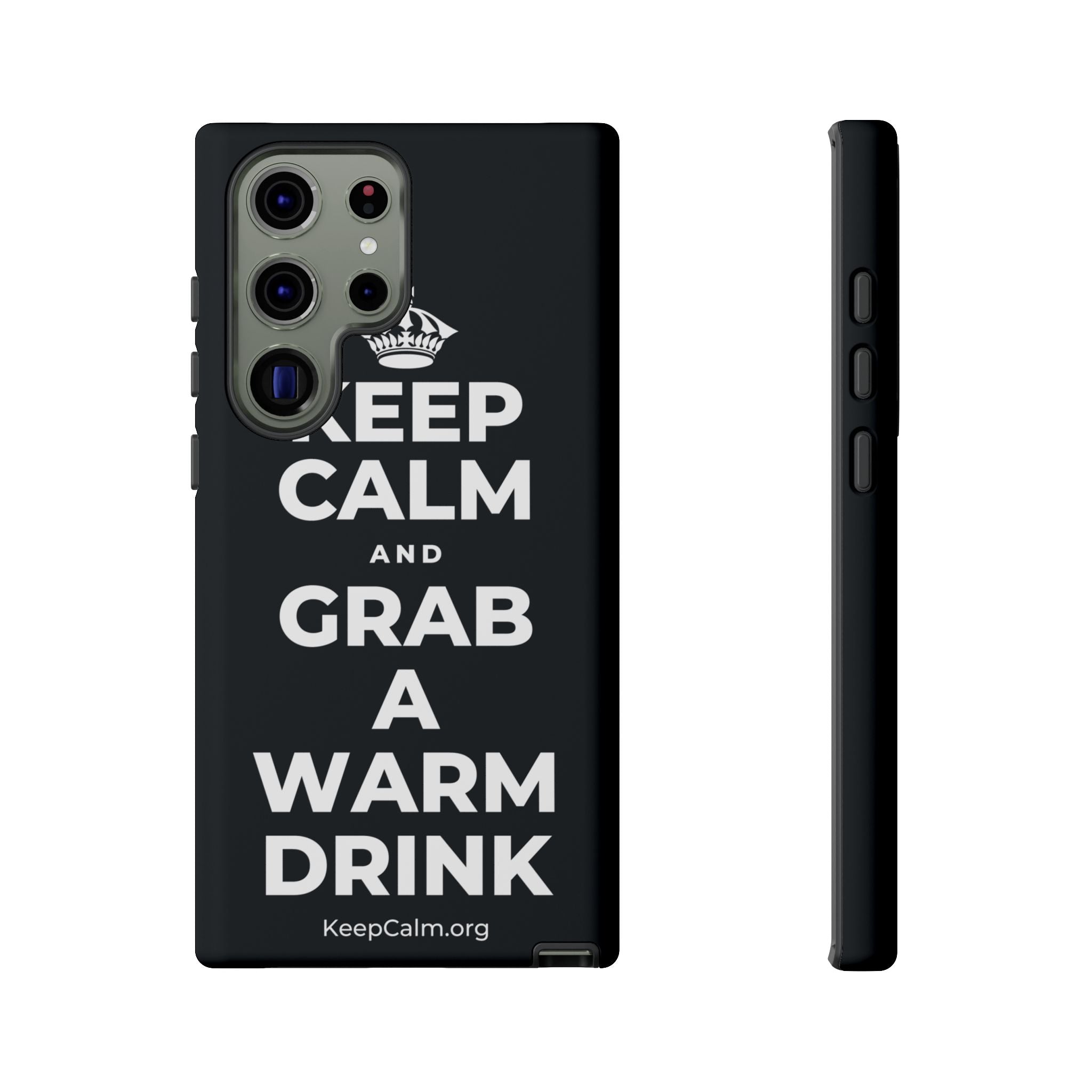 KEEP CALM AND GRAB A WARM DRINK Phone Case (Dark)