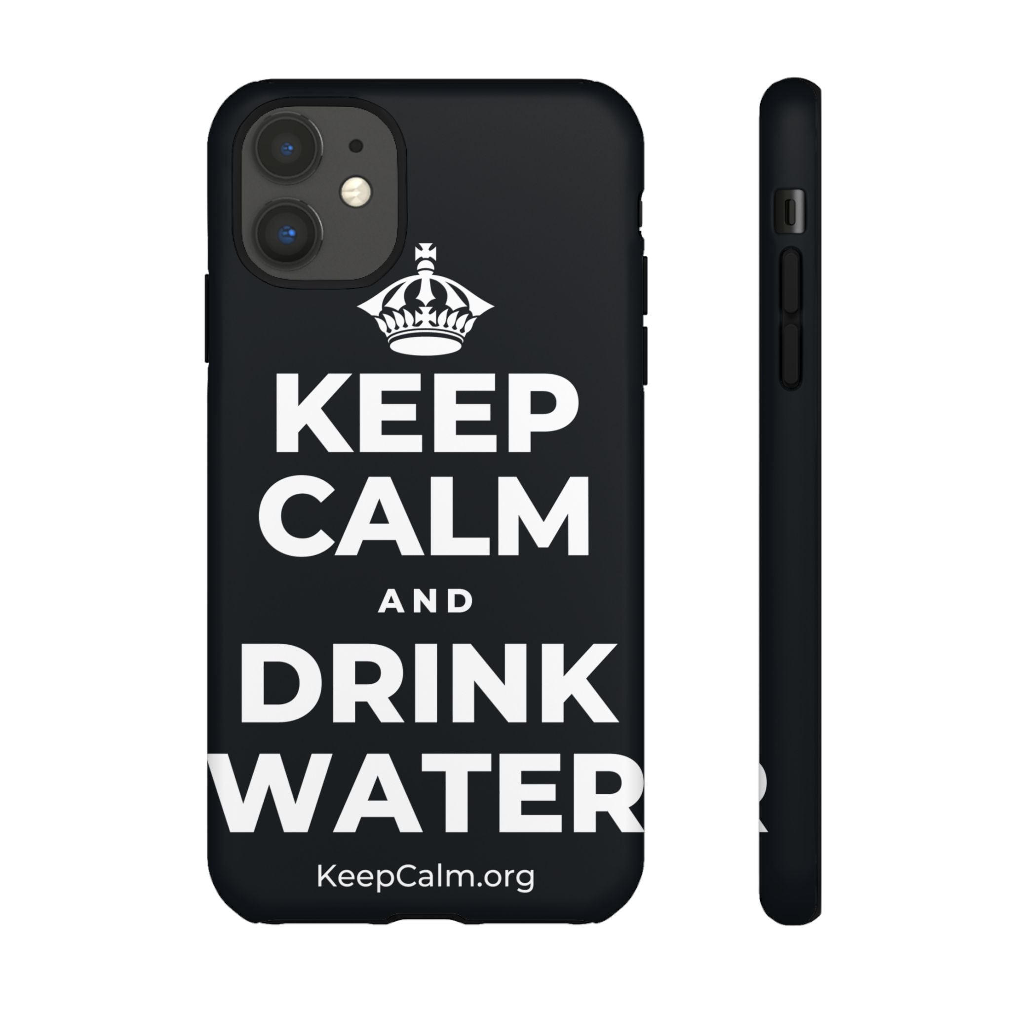KEEP CALM AND DRINK WATER Phone Case (Dark)