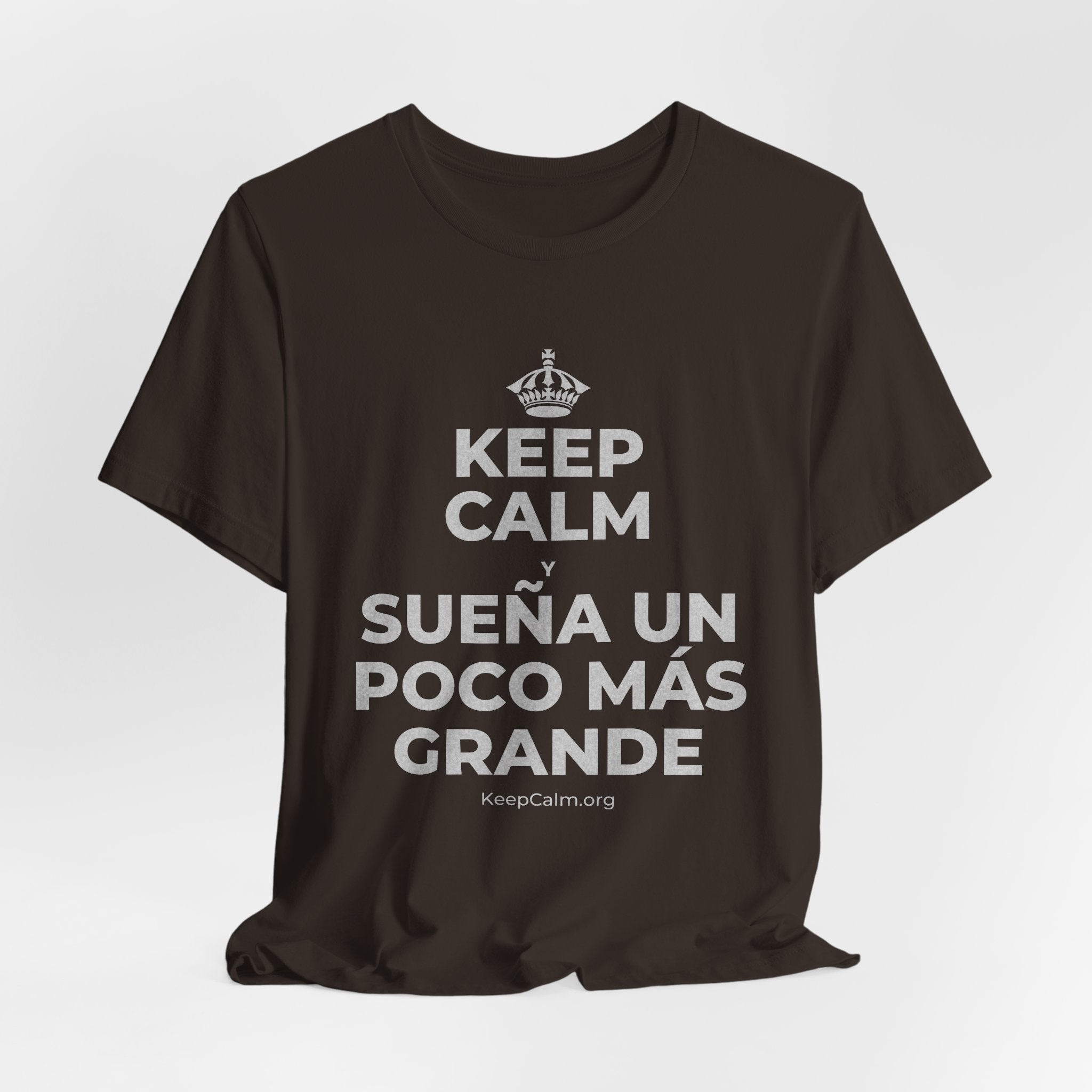 KEEP CALM Y SUEÑA UN POCO MÁS GRANDE T-Shirt (Soft Cream–Heather Mauve)