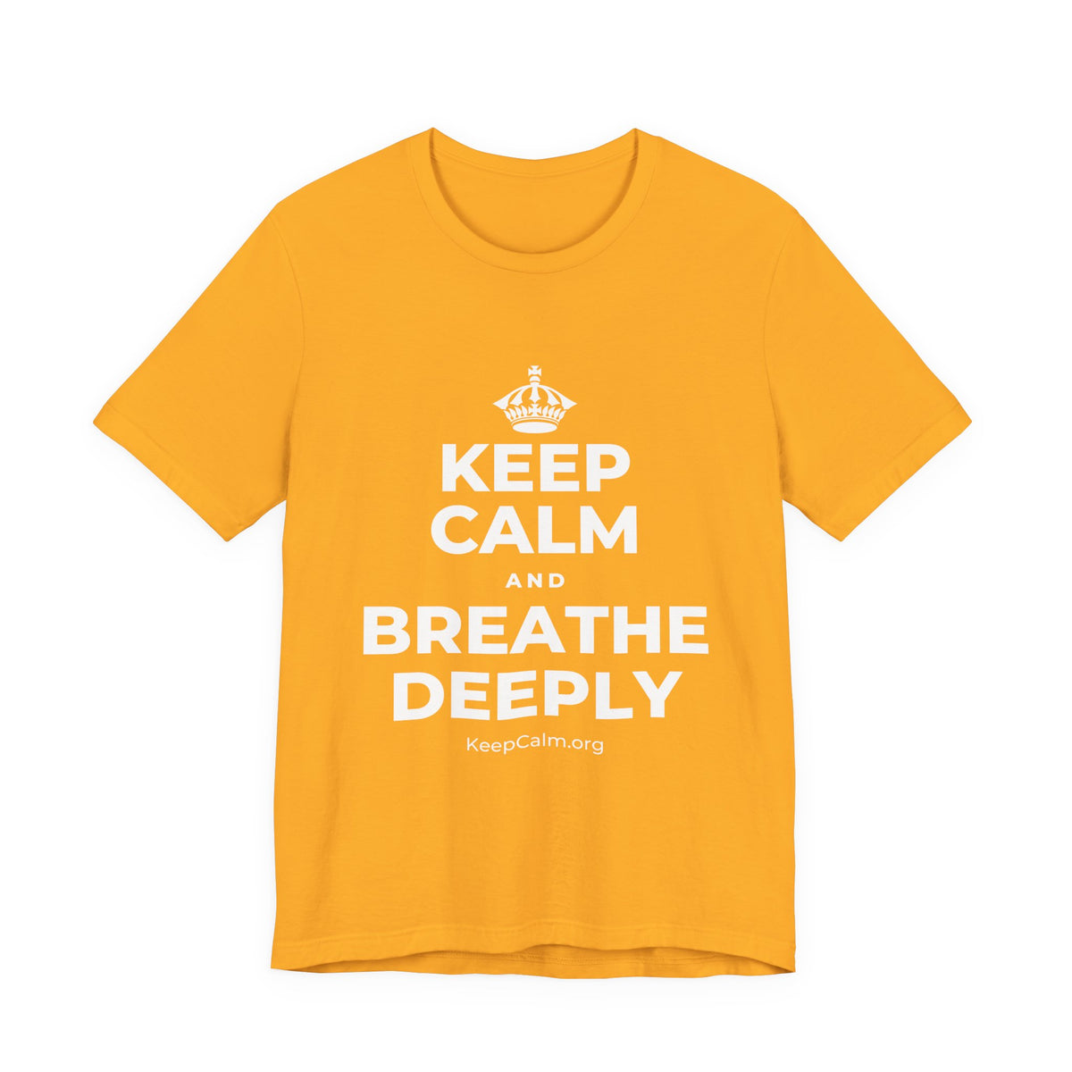 KEEP CALM AND BREATHE DEEPLY T-Shirt (Baby Blue–Silver)