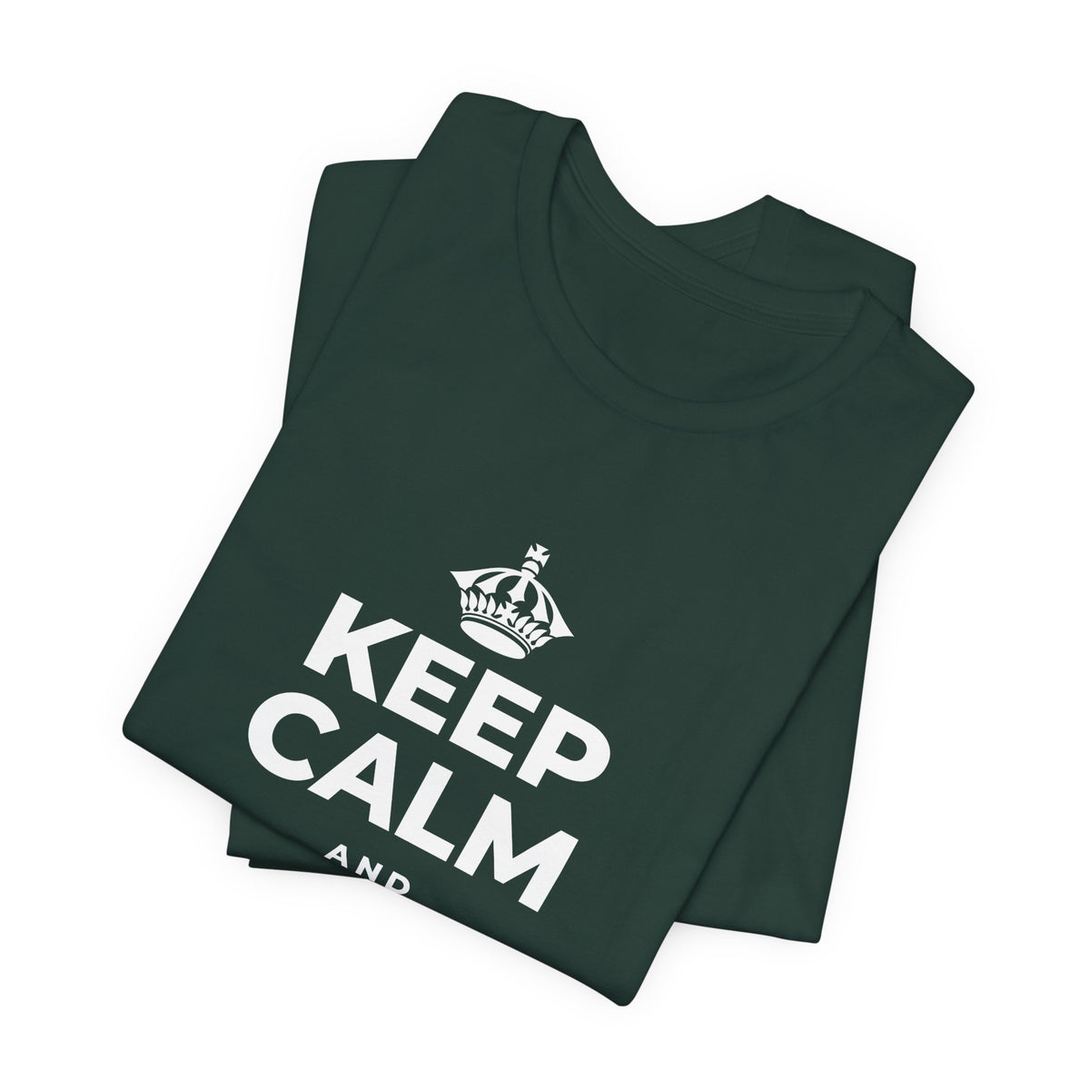 KEEP CALM AND GET HIGH ON LIFE T-Shirt (White–Asphalt)