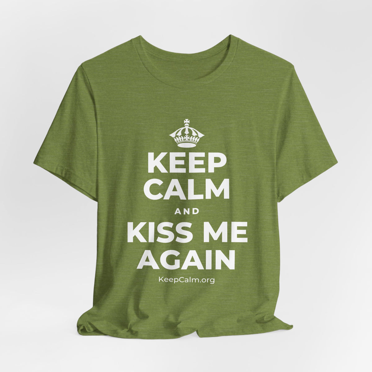 KEEP CALM AND KISS ME AGAIN T-Shirt (Baby Blue–Silver)