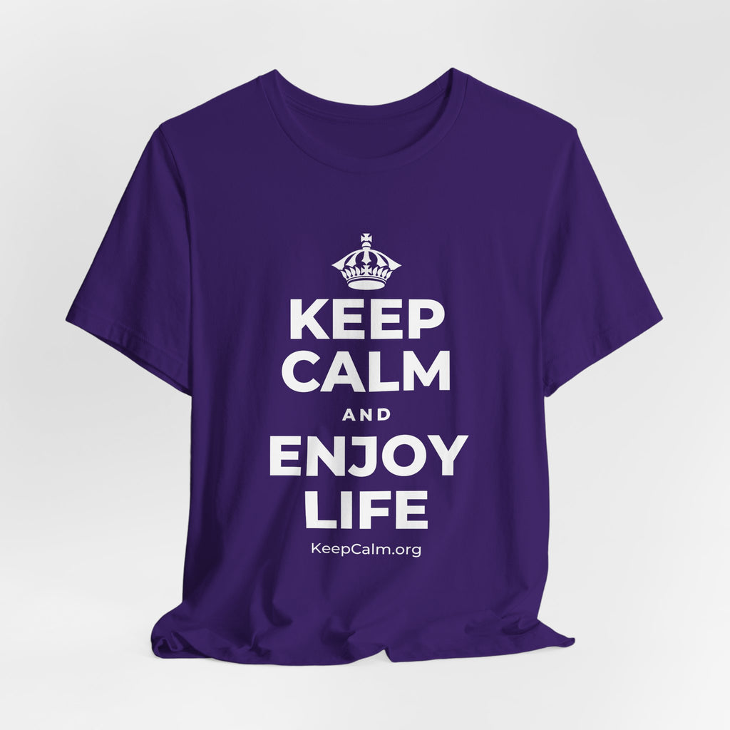 KEEP CALM AND ENJOY LIFE T-Shirt (Soft Cream–Heather Mauve)