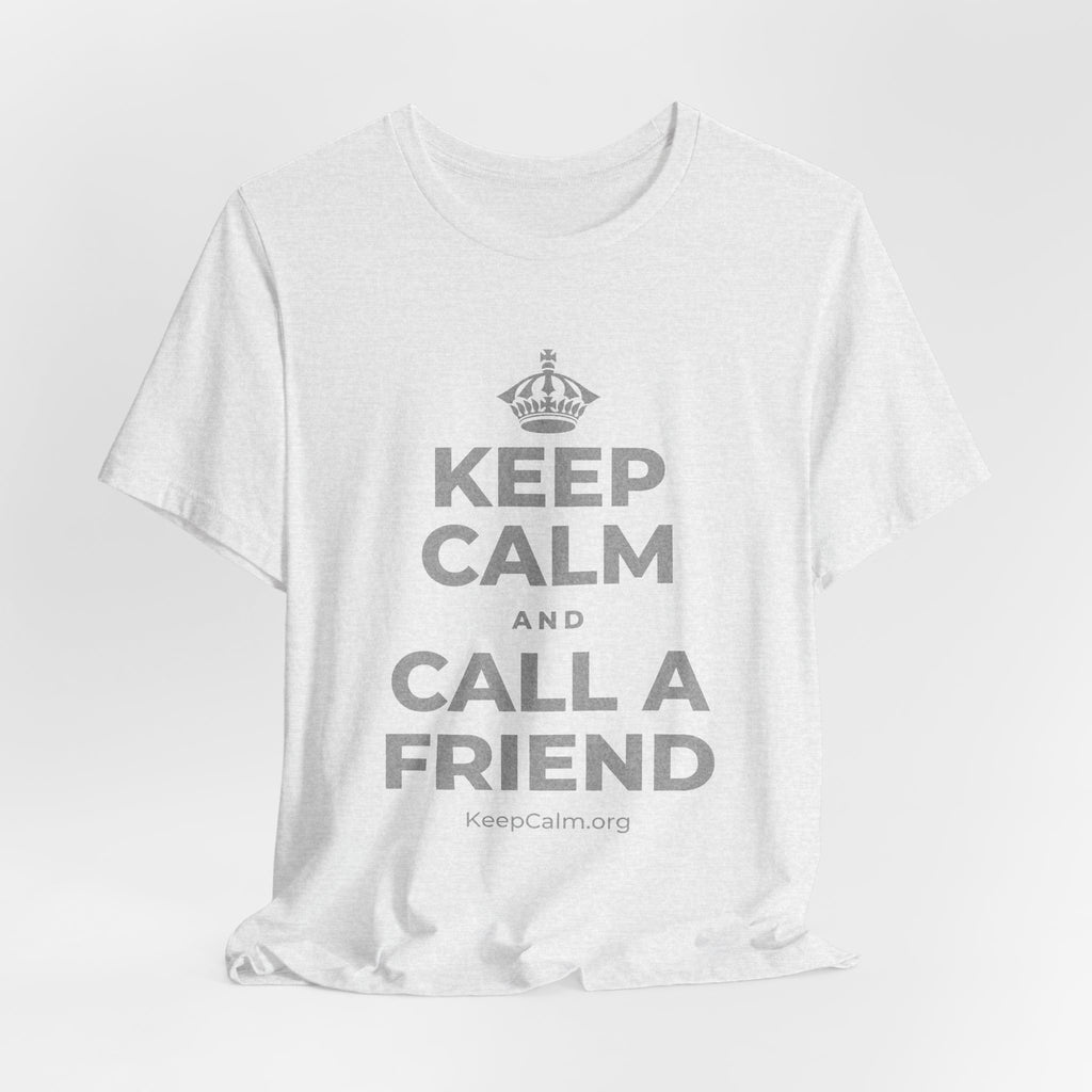 KEEP CALM AND CALL A FRIEND T-Shirt (Soft Cream–Heather Mauve)