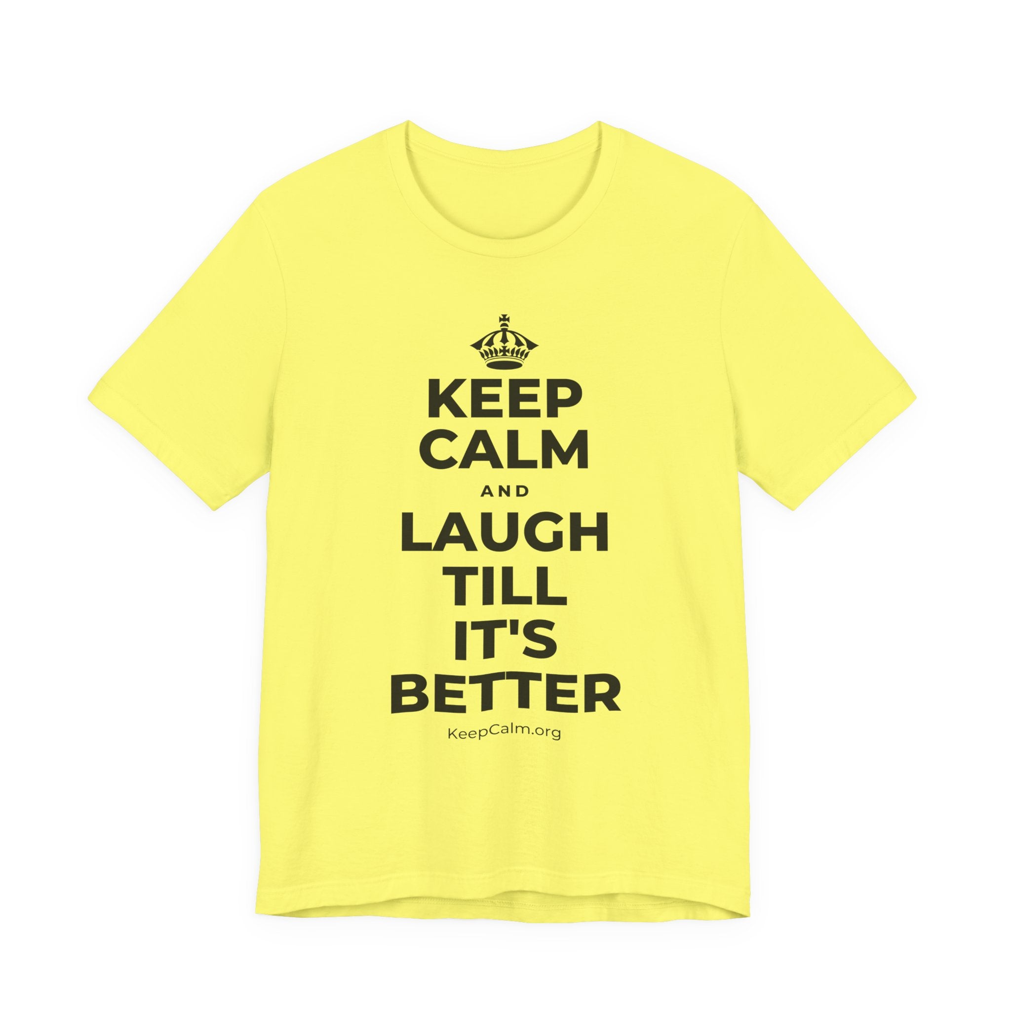 KEEP CALM AND LAUGH TILL IT'S BETTER T-Shirt (Soft Cream–Heather Mauve)