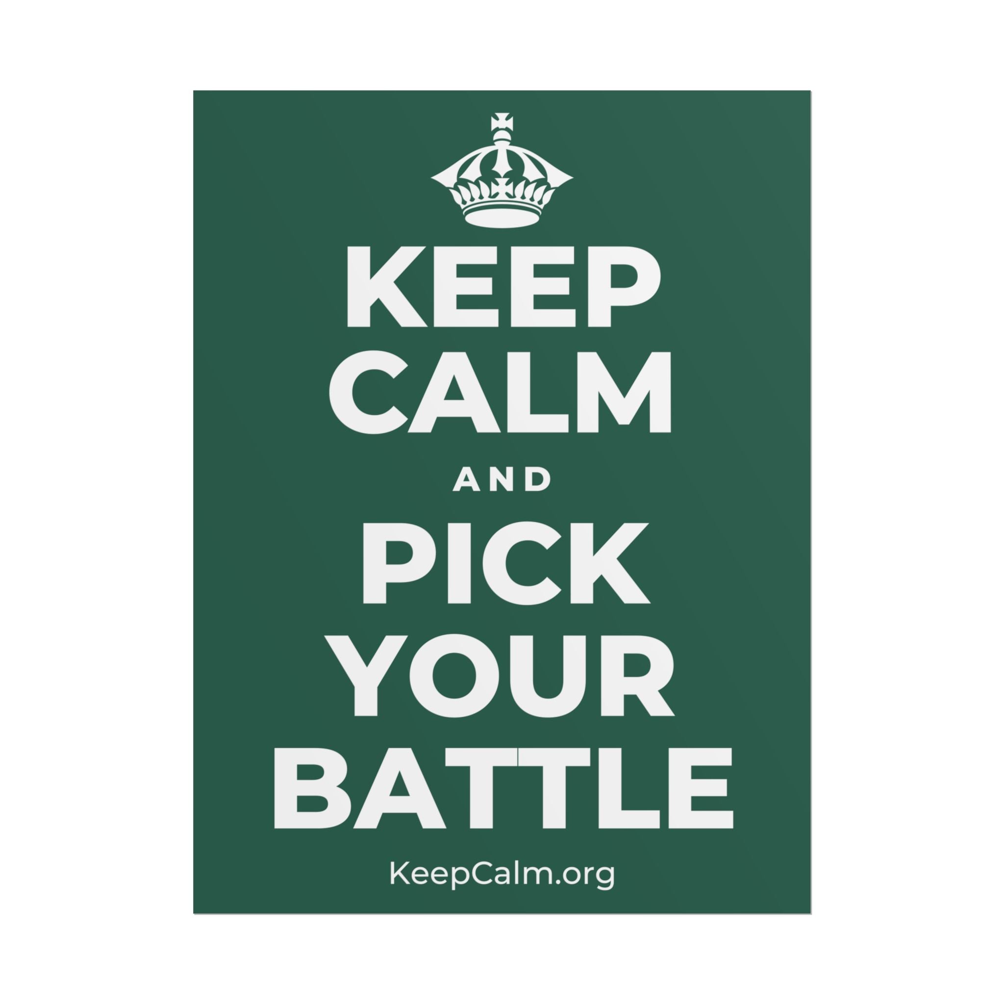KEEP CALM AND PICK YOUR BATTLE Poster