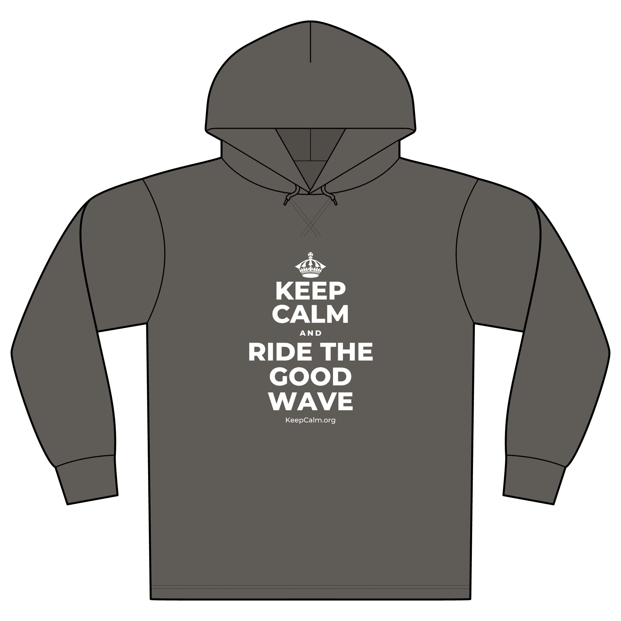 KEEP CALM AND RIDE THE GOOD WAVE Organic Hoodie Tee