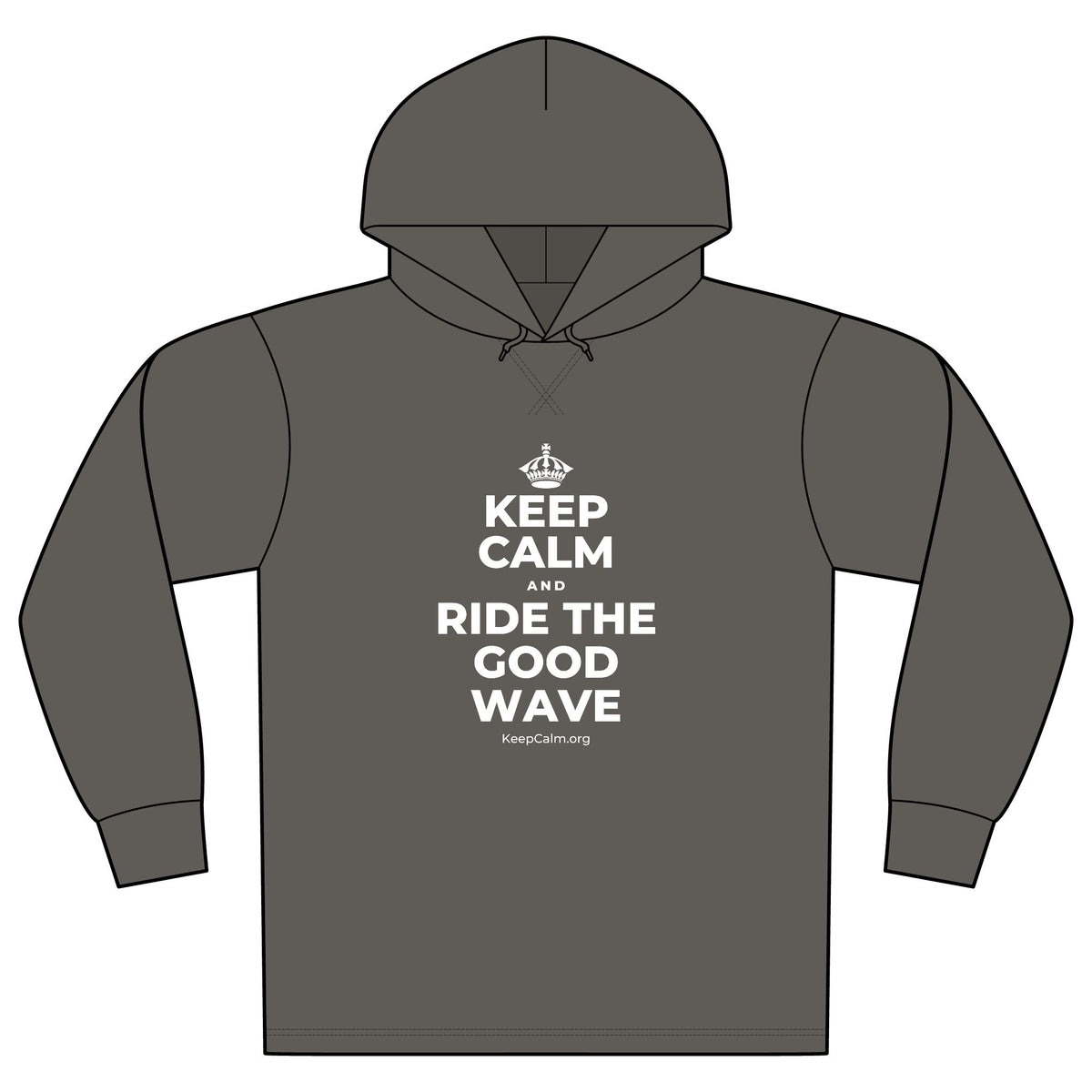 KEEP CALM AND RIDE THE GOOD WAVE Organic Hoodie Tee