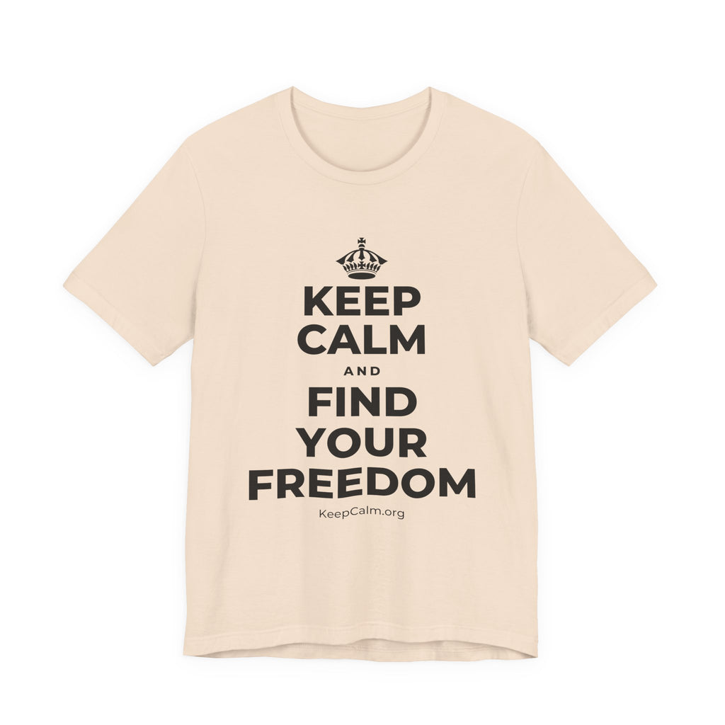 KEEP CALM AND FIND YOUR FREEDOM T-Shirt (Soft Cream–Heather Mauve)