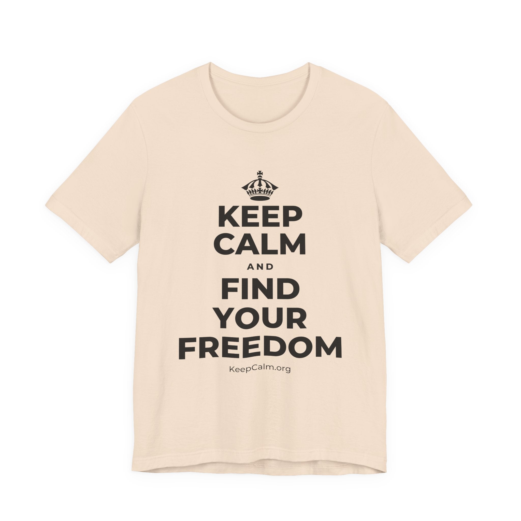 KEEP CALM AND FIND YOUR FREEDOM T-Shirt (Soft Cream–Heather Mauve)