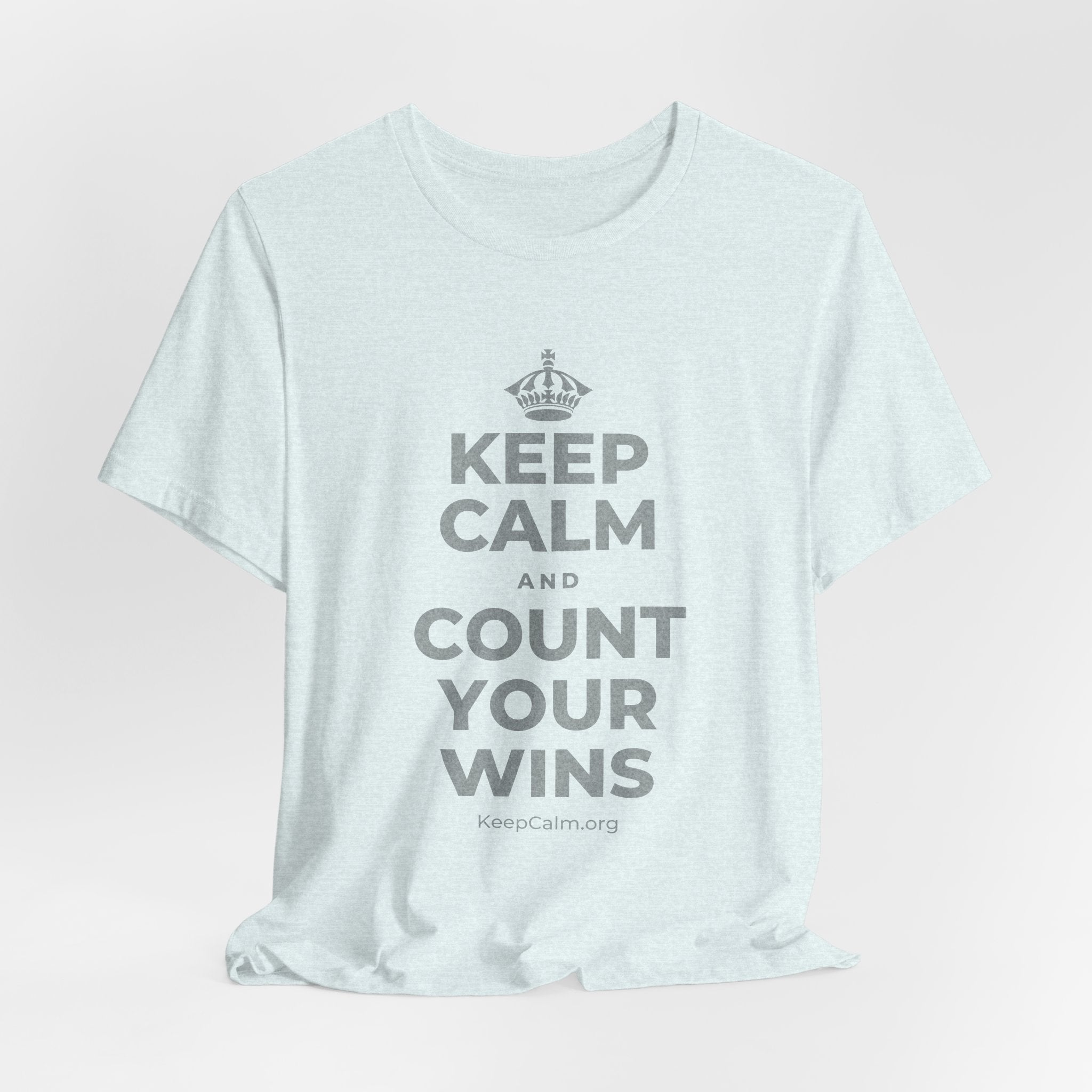 KEEP CALM AND COUNT YOUR WINS T-Shirt (Soft Cream–Heather Mauve)
