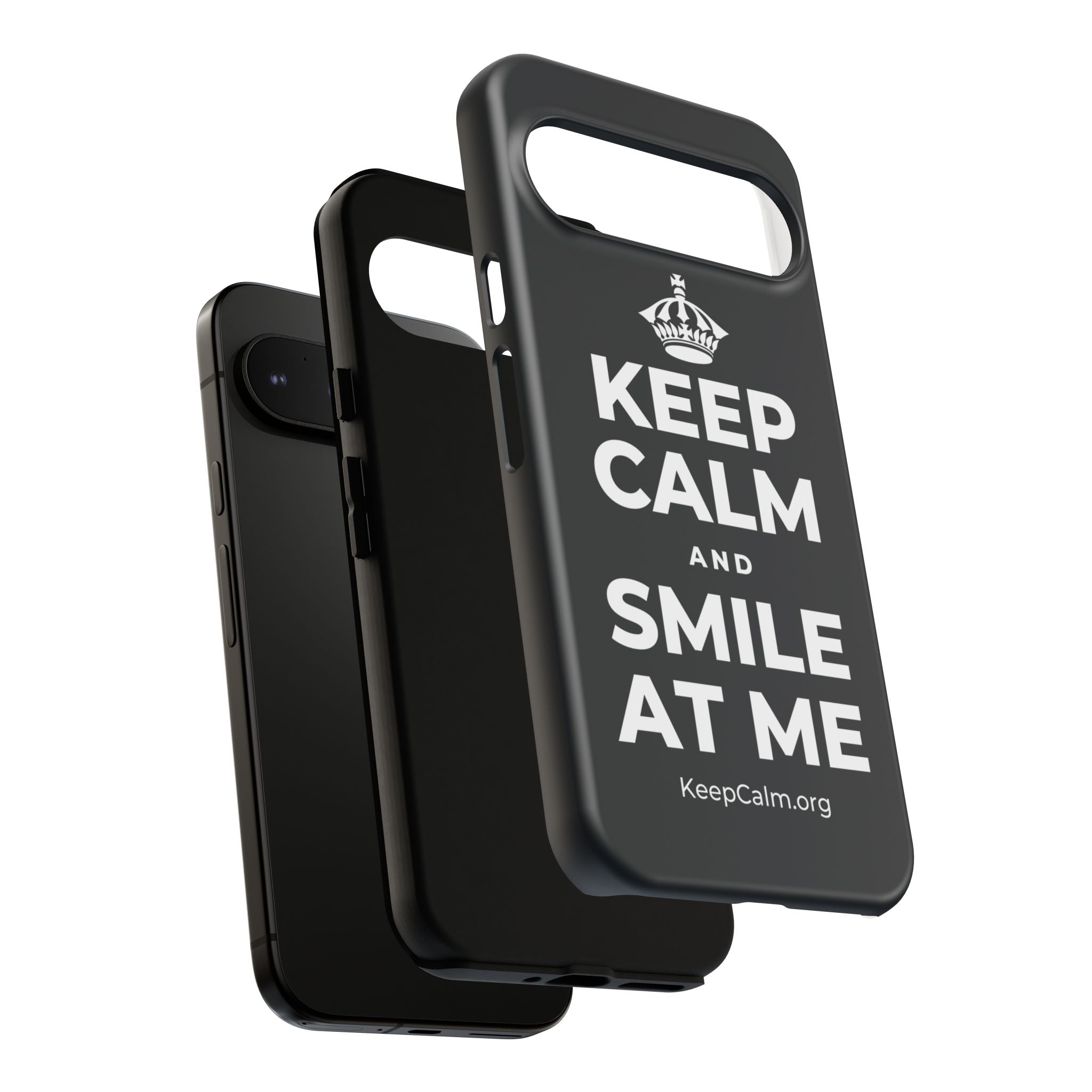 KEEP CALM AND SMILE AT ME Phone Case (Dark)
