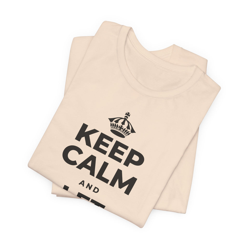 KEEP CALM AND LET PEOPLE HELP T-Shirt (Soft Cream–Heather Mauve)
