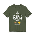 KEEP CALM AND BEE HAPPY T-Shirt (Military Green–Autumn)