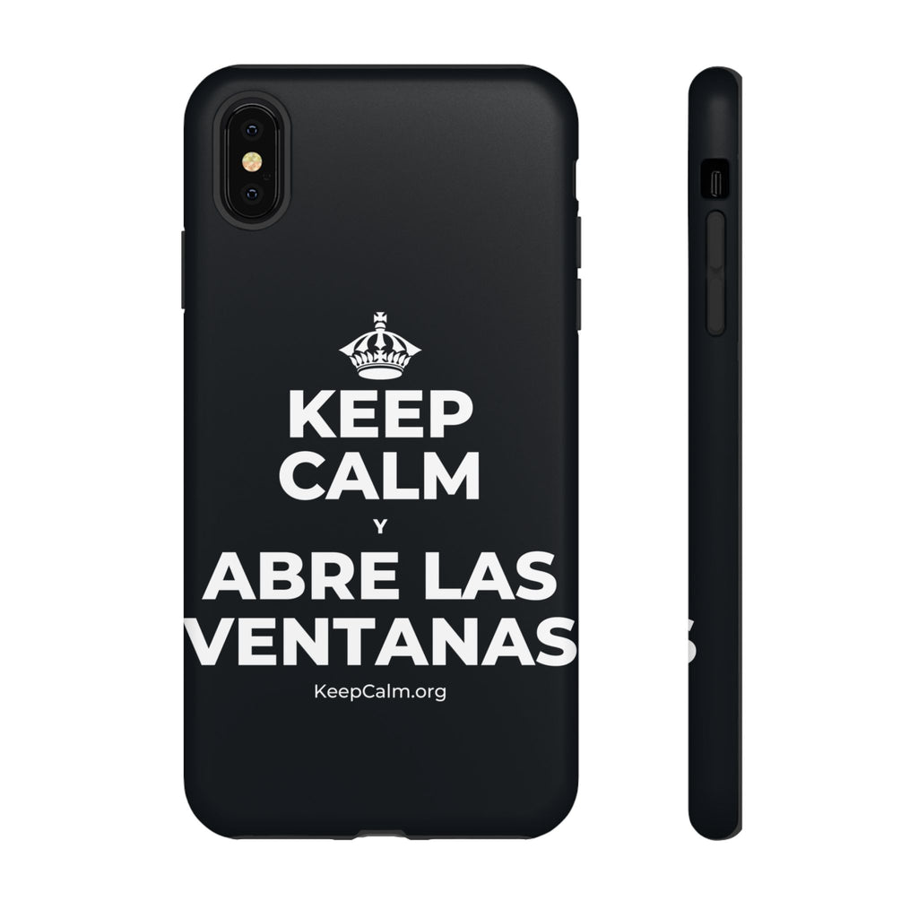 KEEP CALM Y ABRE LAS VENTANAS Phone Case (Dark)