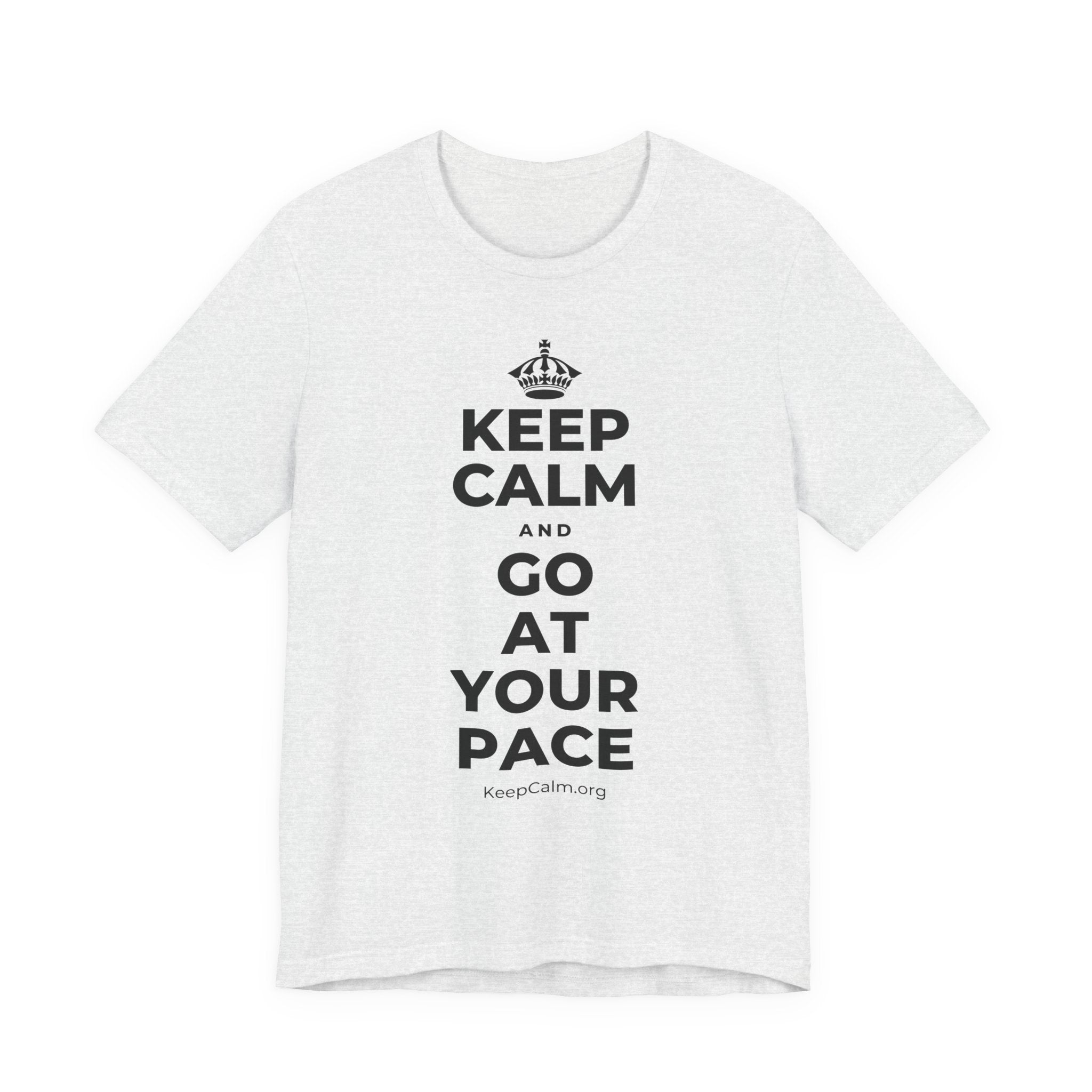 KEEP CALM AND GO AT YOUR PACE T-Shirt (Soft Cream–Heather Mauve)