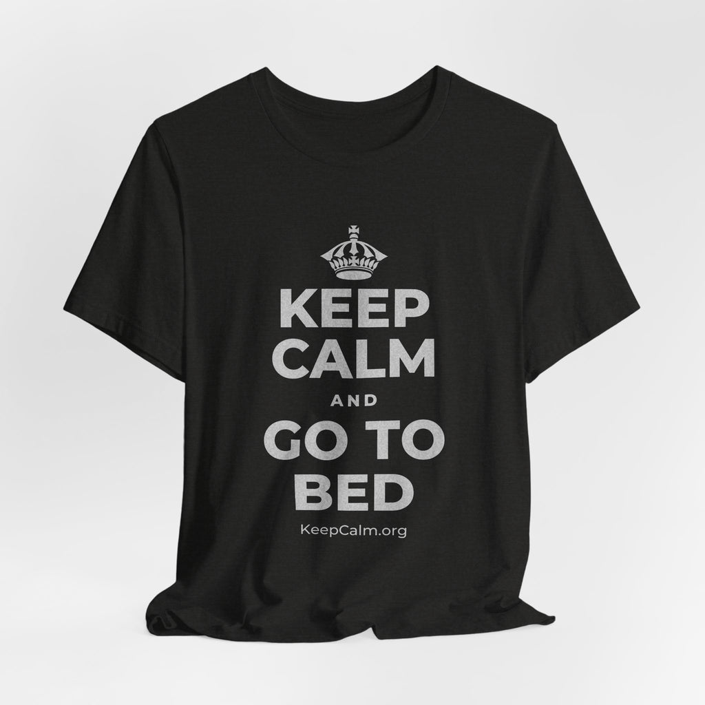 KEEP CALM AND GO TO BED T-Shirt (Soft Cream–Heather Mauve)
