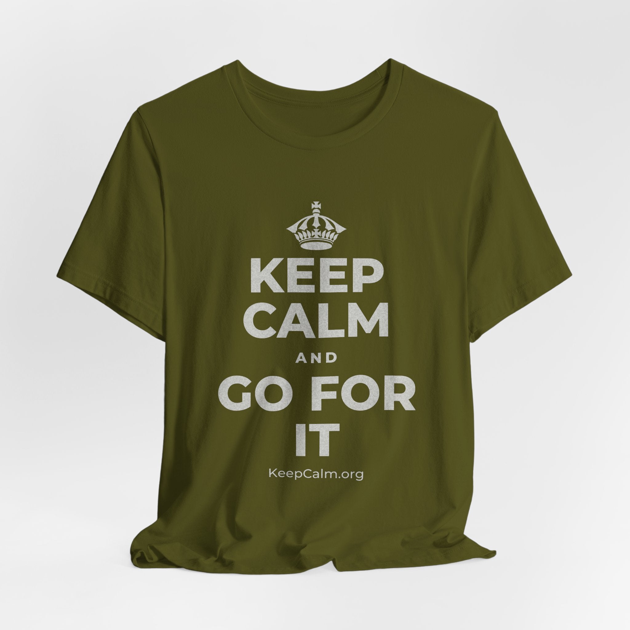 KEEP CALM AND GO FOR IT T-Shirt (Baby Blue–Silver)
