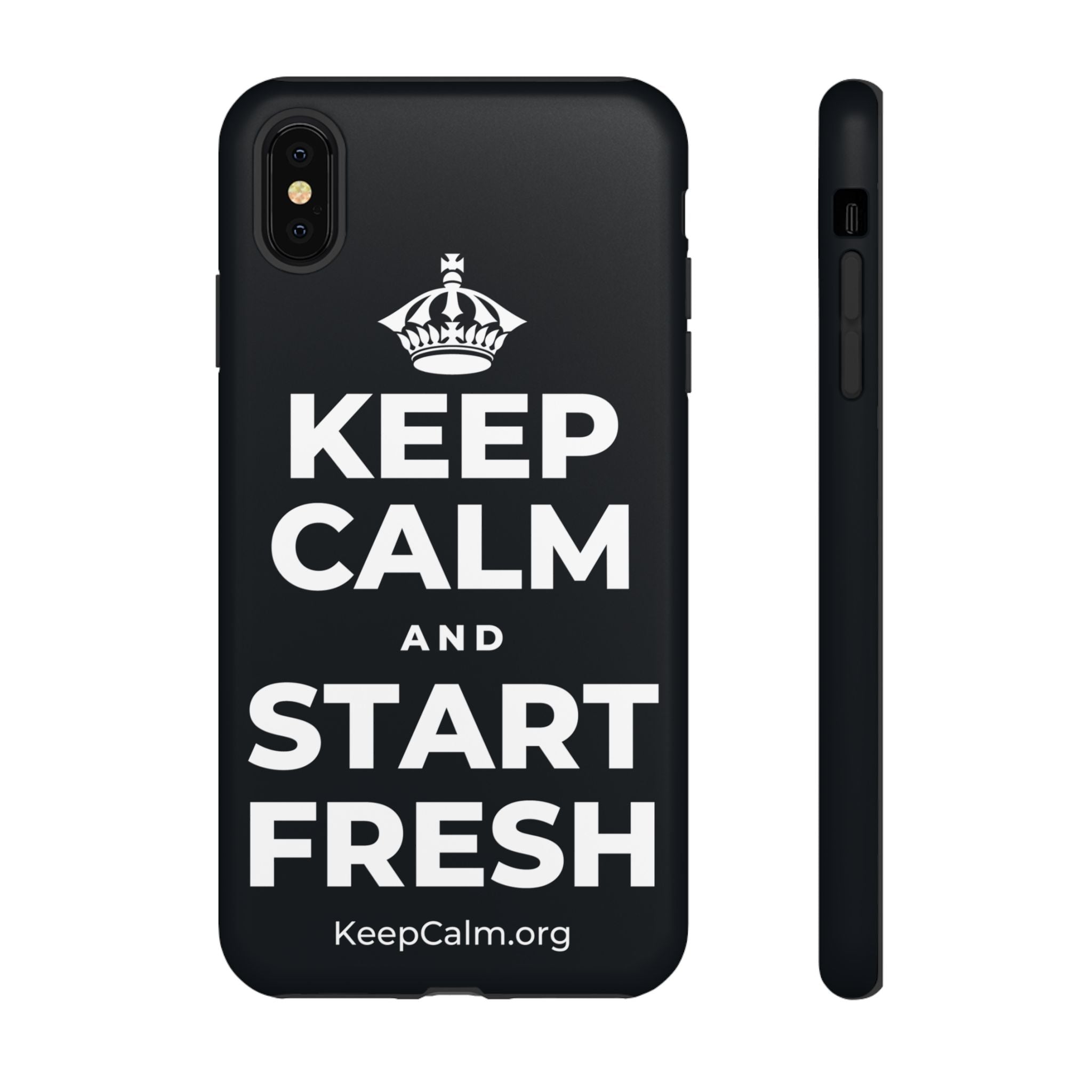 KEEP CALM AND START FRESH Phone Case (Dark)