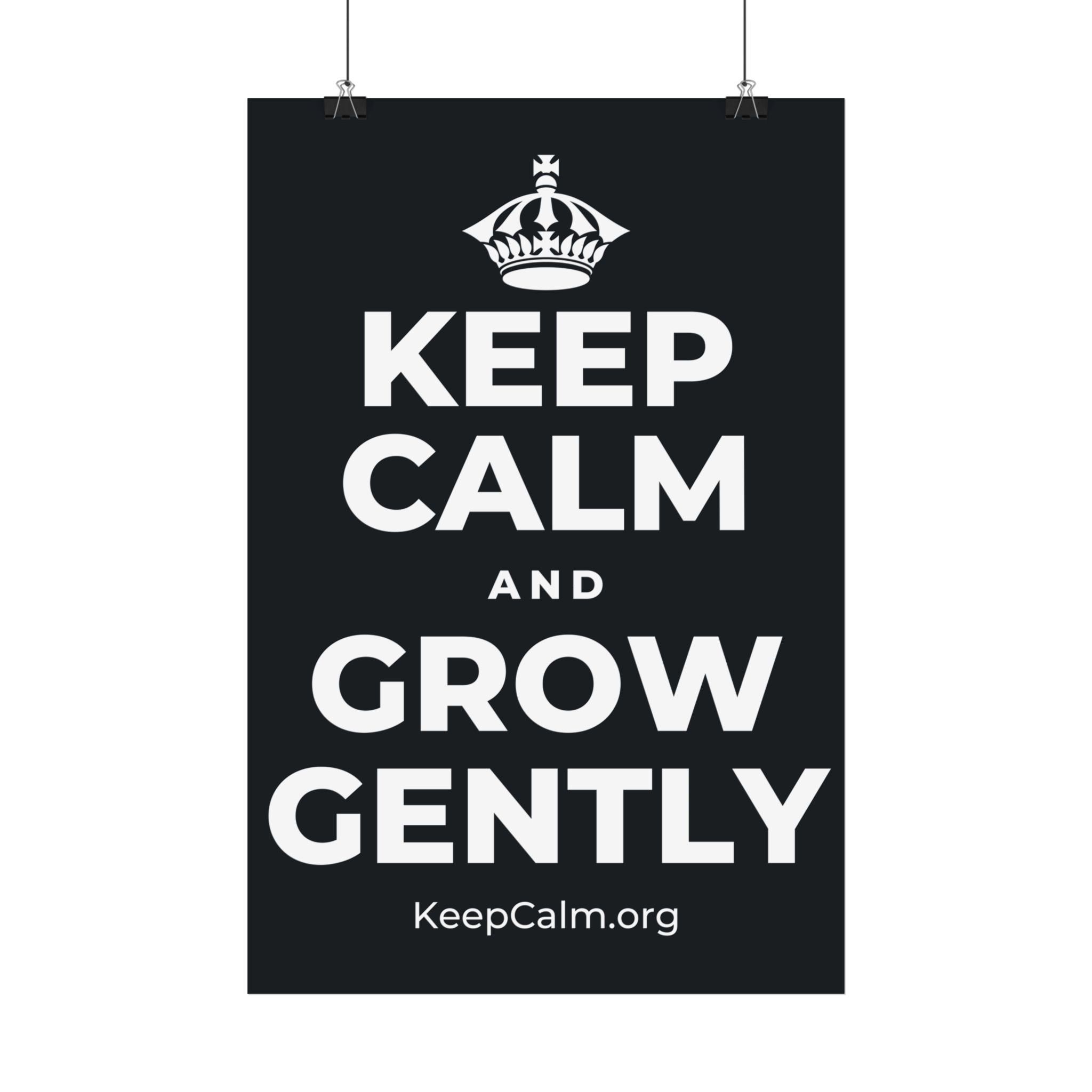 KEEP CALM AND GROW GENTLY Satin Poster (Dark)