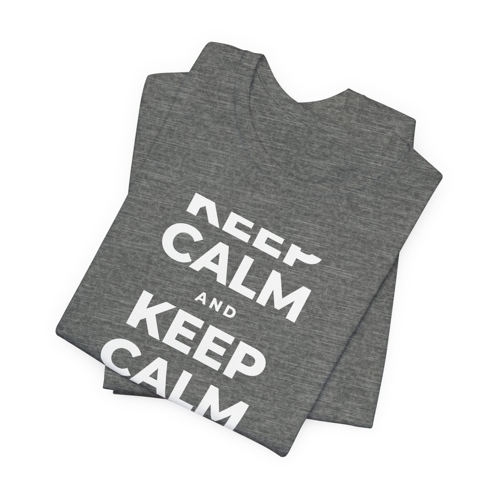 KEEP CALM AND TAKE A WALK T-Shirt (Baby Blue–Silver)