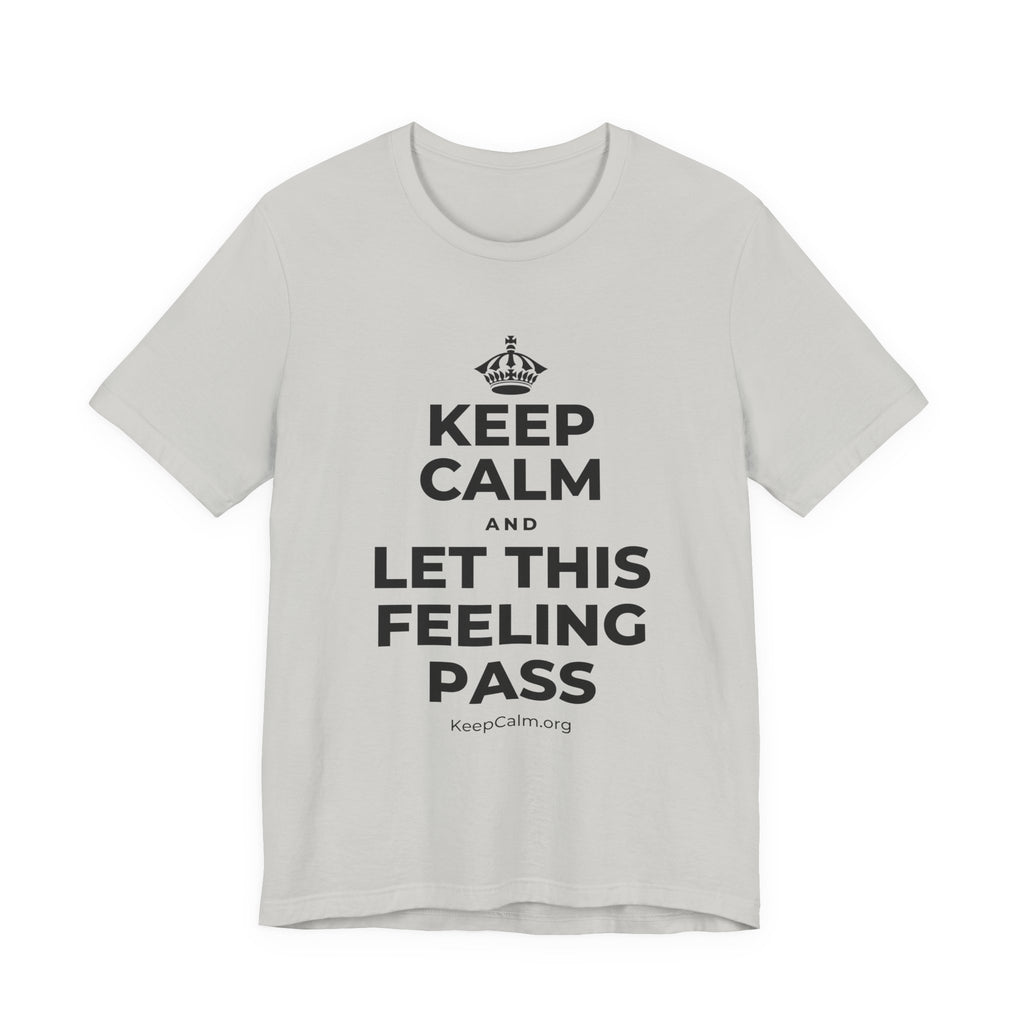 KEEP CALM AND LET THIS FEELING PASS T-Shirt (Baby Blue–Silver)