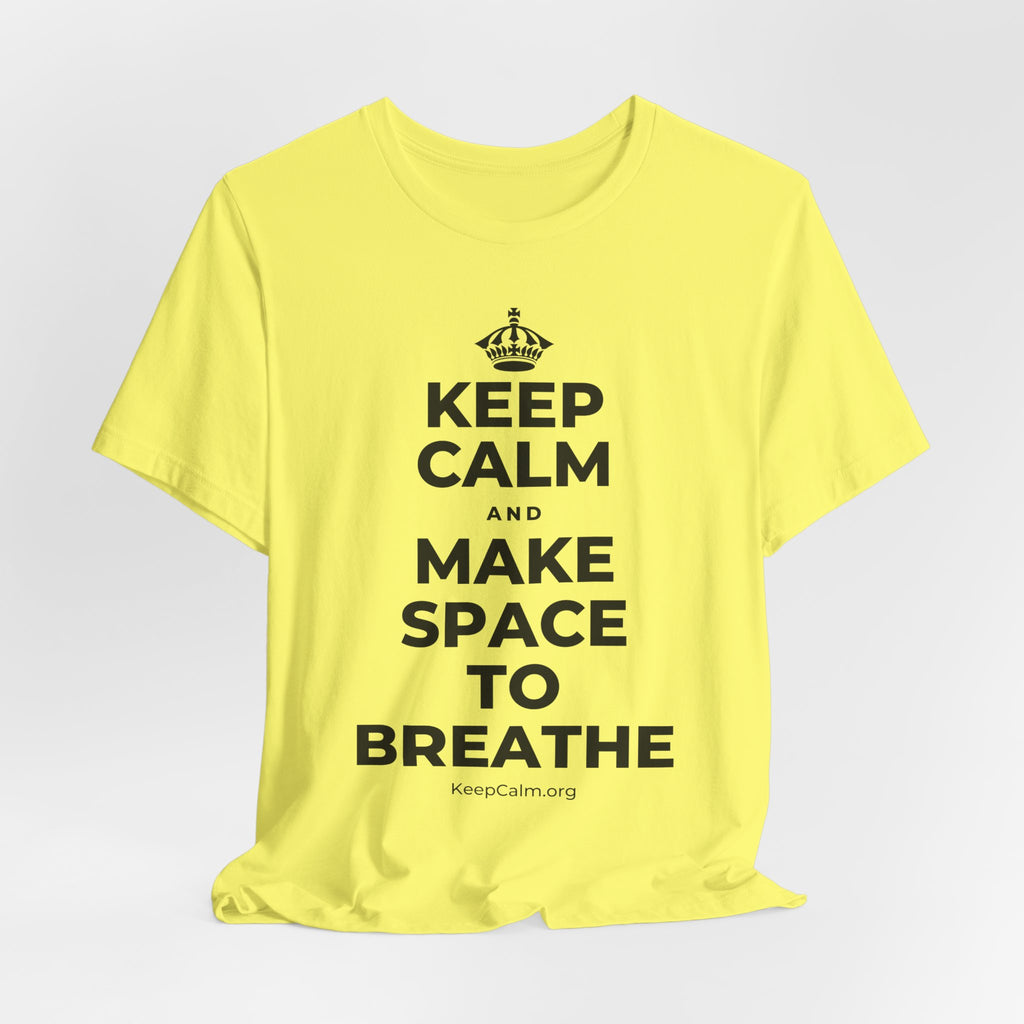 KEEP CALM AND MAKE SPACE TO BREATHE T-Shirt (Soft Cream–Heather Mauve)