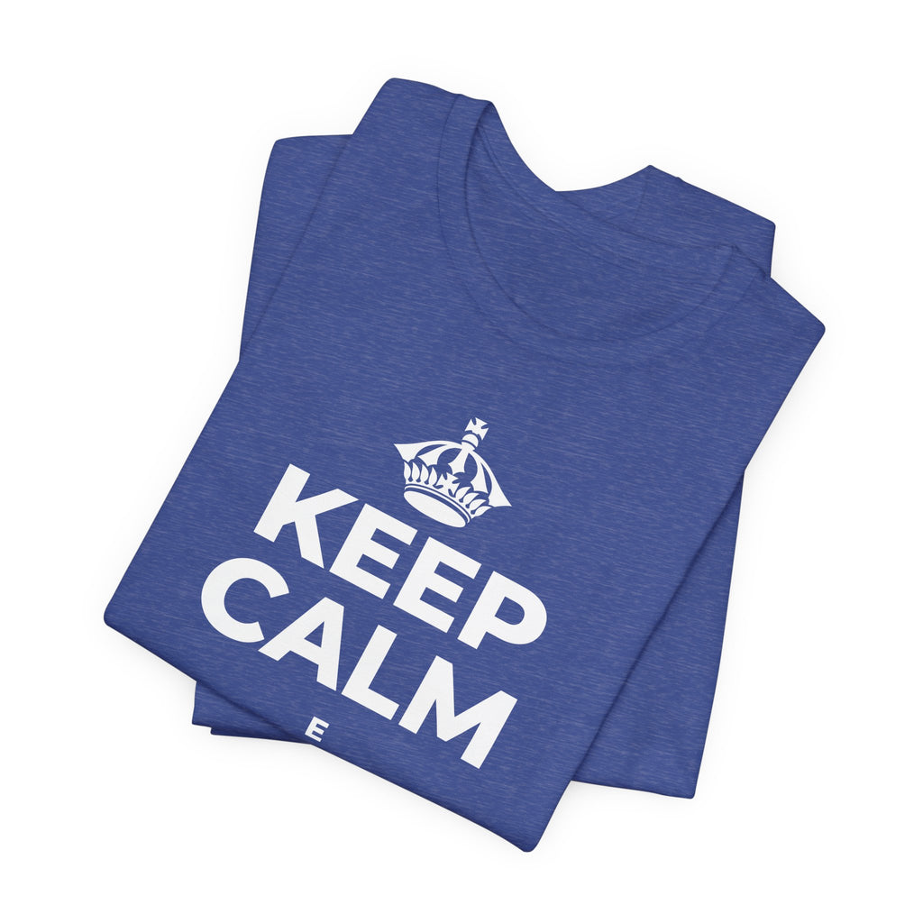 KEEP CALM E RESPIRACI SOPRA T-Shirt (Baby Blue–Silver)