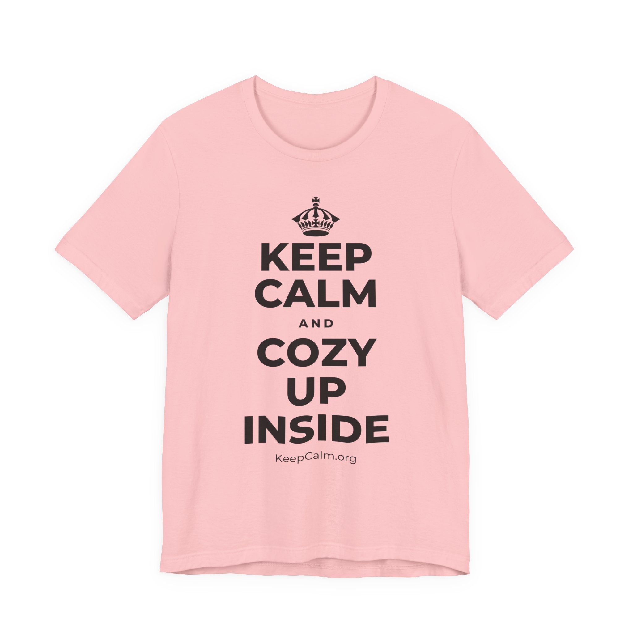 KEEP CALM AND COZY UP INSIDE T-Shirt (White–Asphalt)