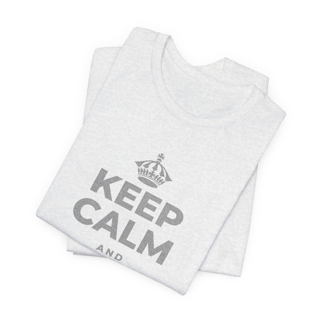 KEEP CALM AND STAY PRESENT T-Shirt (Soft Cream–Heather Mauve)