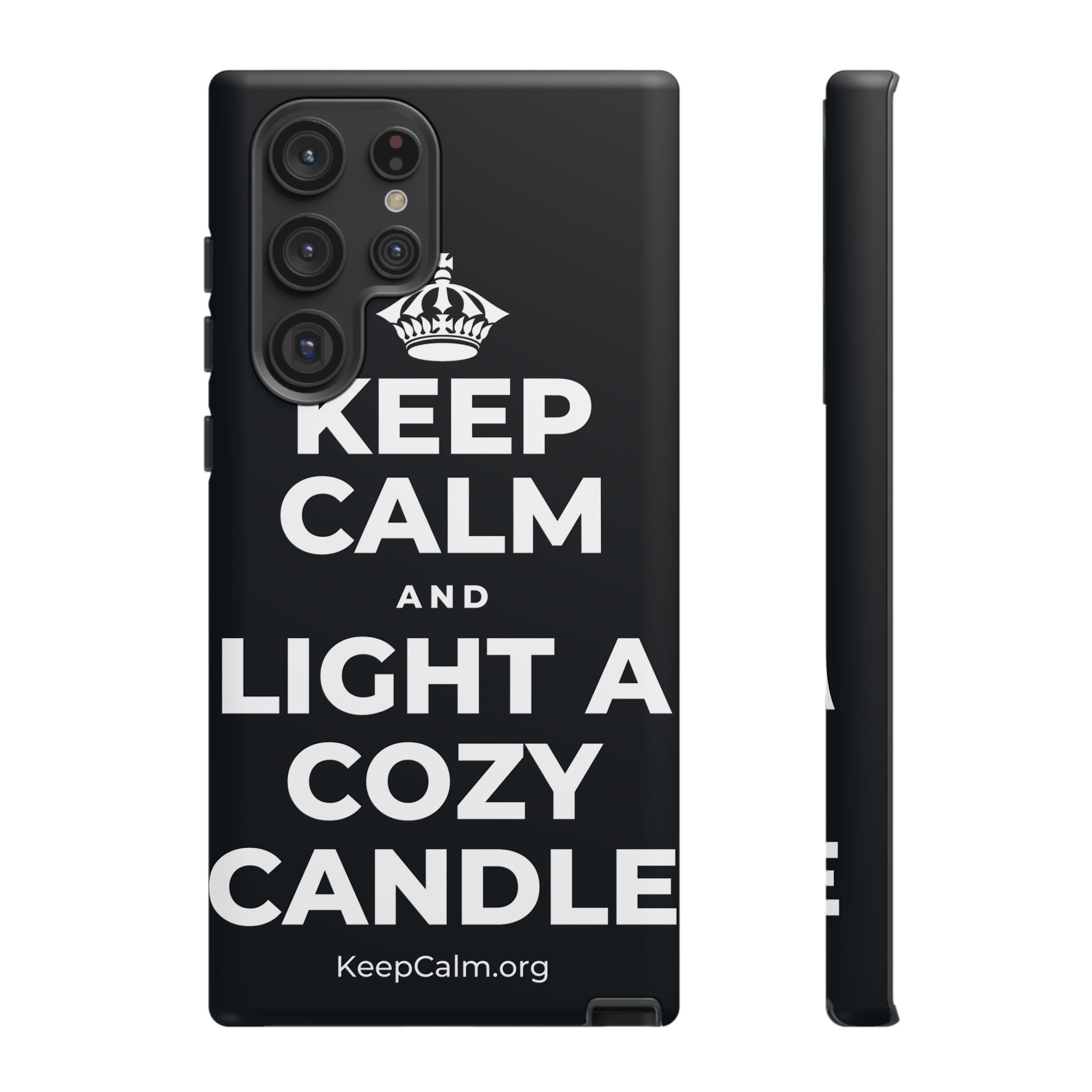 KEEP CALM AND LIGHT A COZY CANDLE Phone Case (Dark)