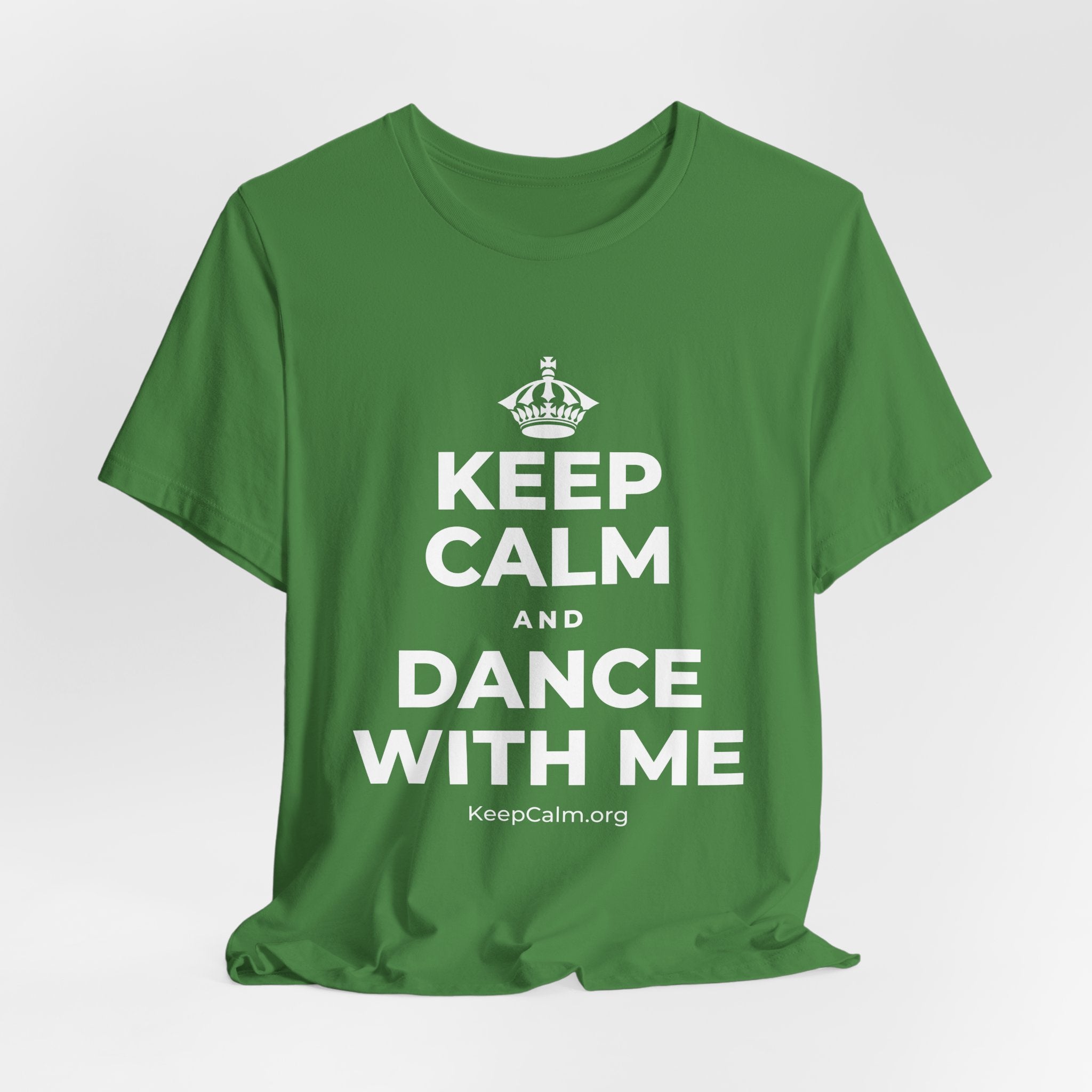 KEEP CALM AND DANCE WITH ME T-Shirt (Baby Blue–Silver)