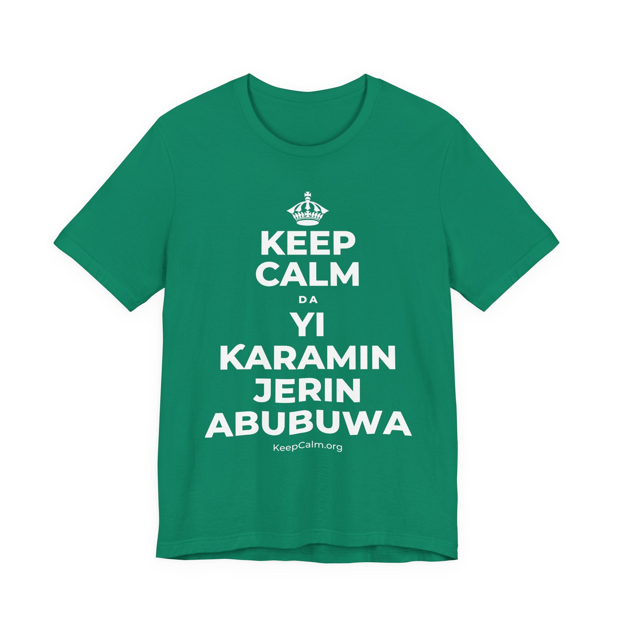 KEEP CALM DA YI ƘARAMIN JERIN ABUBUWA T-Shirt (White–Asphalt)