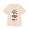 KEEP CALM AND STEAL THE SHOW T-Shirt (Soft Cream–Heather Mauve)
